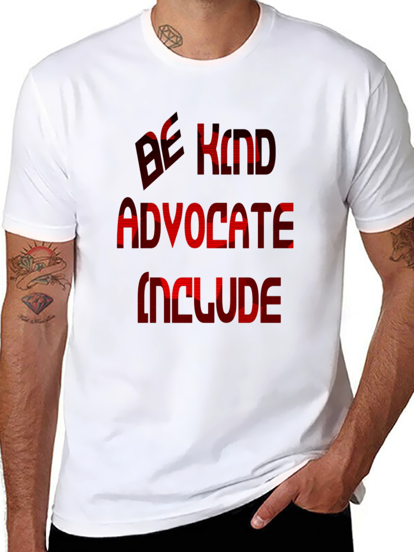Be Kind Advocate Include Black Graphic T-Shirt