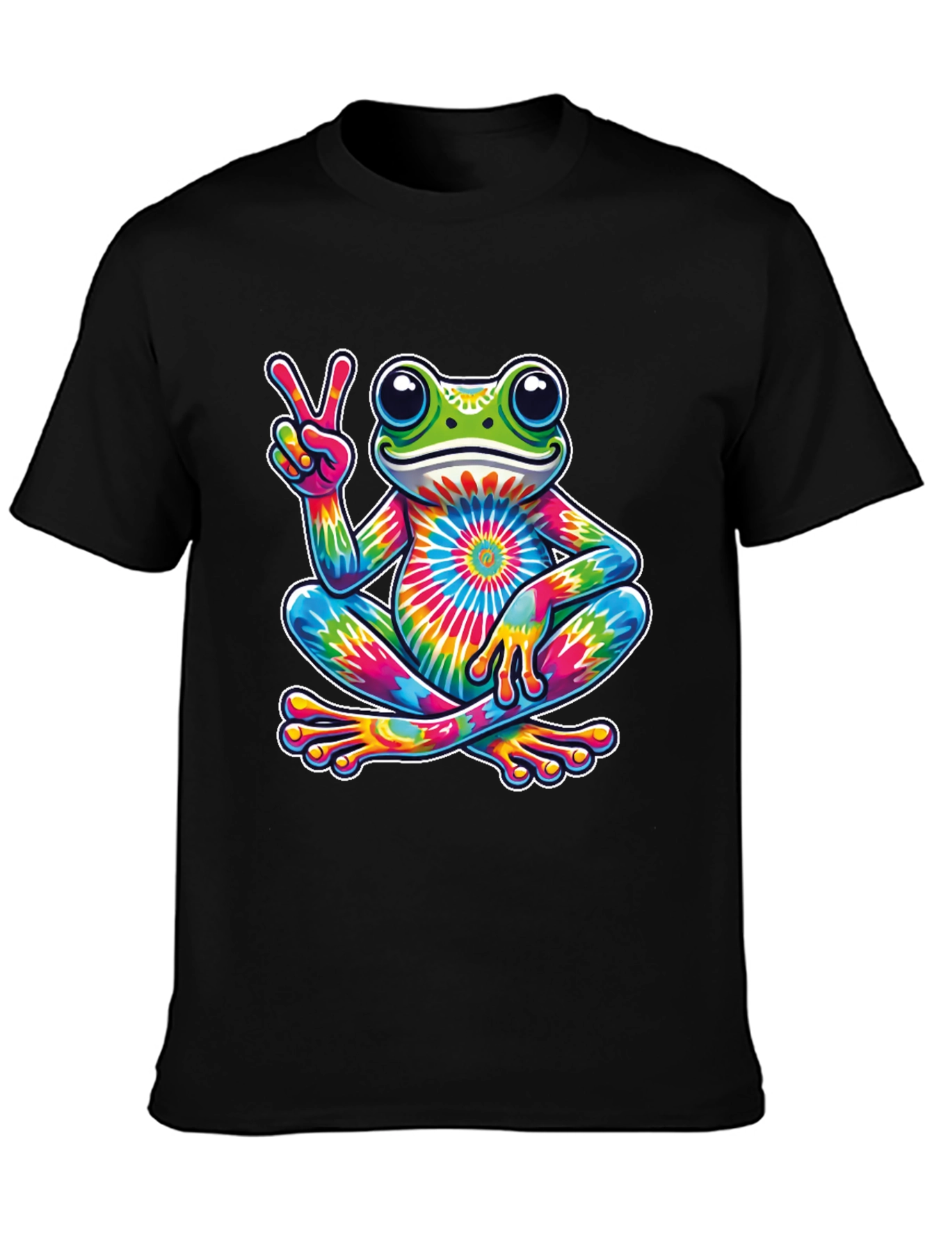 Tie-Dye Frog Peace Sign T-Shirt
