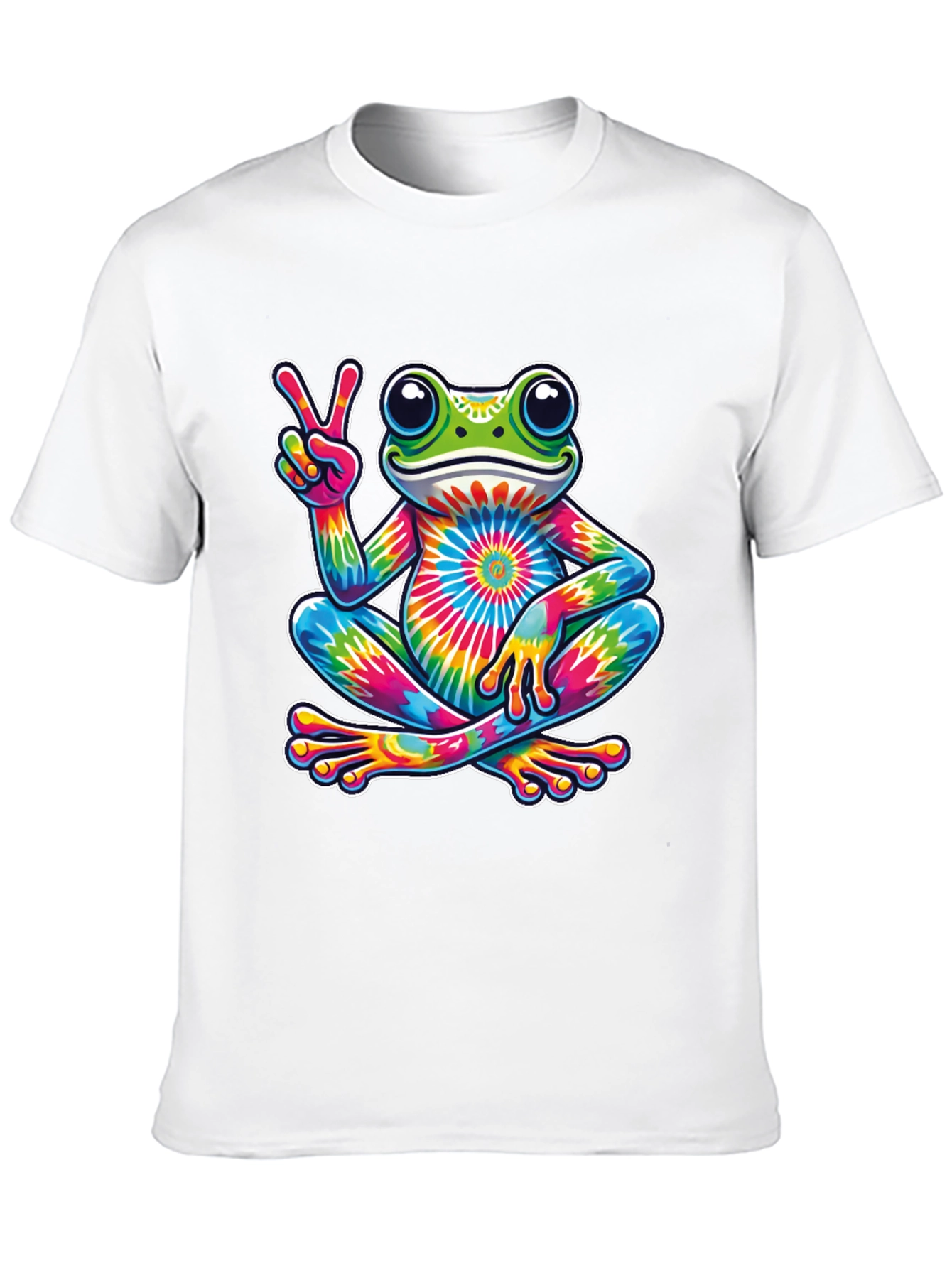 Tie-Dye Frog Peace Sign T-Shirt