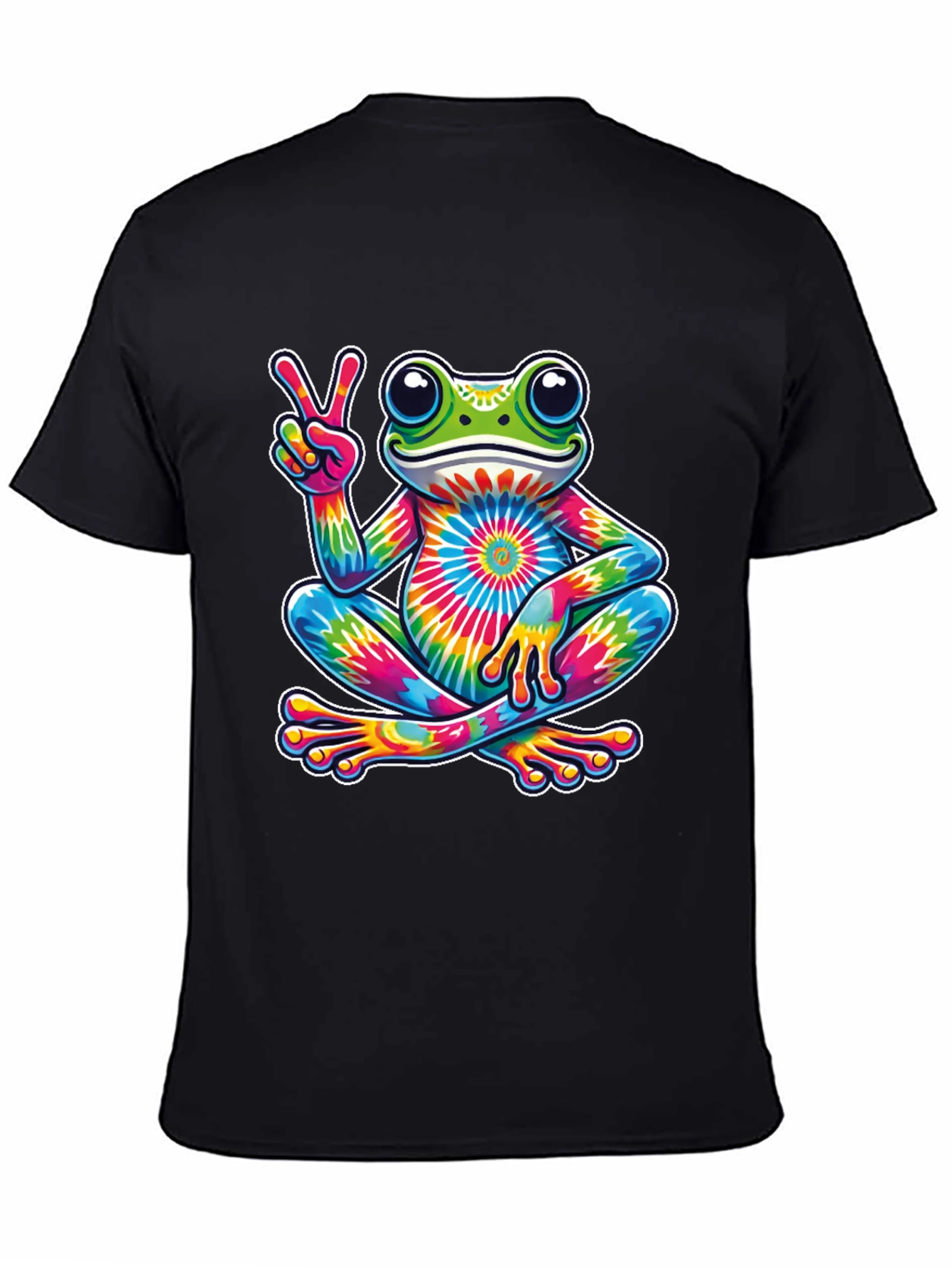 Tie-Dye Frog Peace Sign T-Shirt