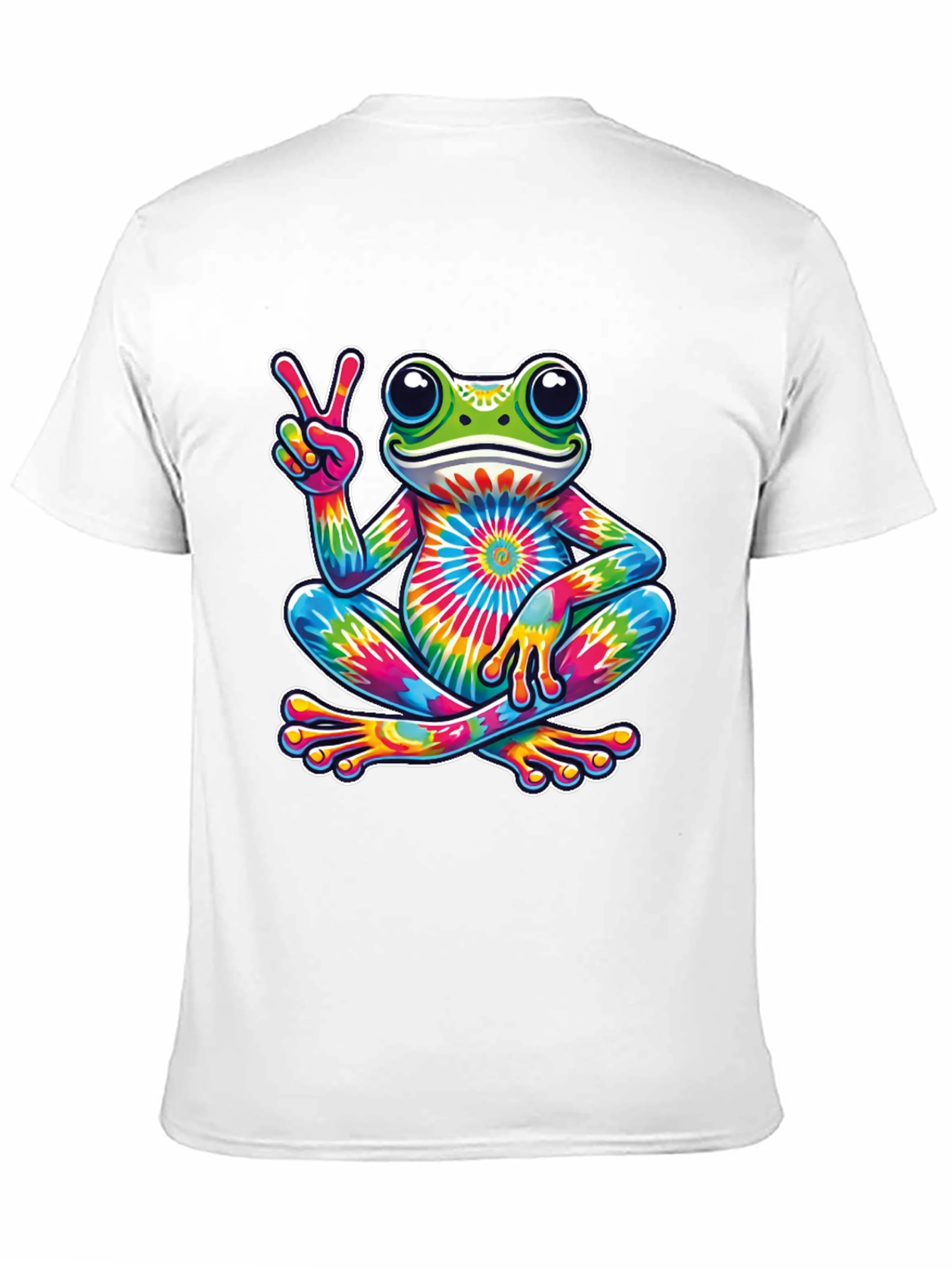 Tie-Dye Frog Peace Sign T-Shirt