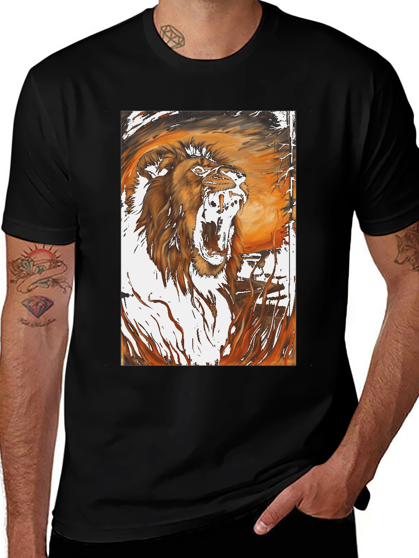 Roaring Lion Graphic Print T-Shirt