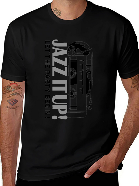 Jazz It Up! Graphic Print Crew Neck T-Shirt