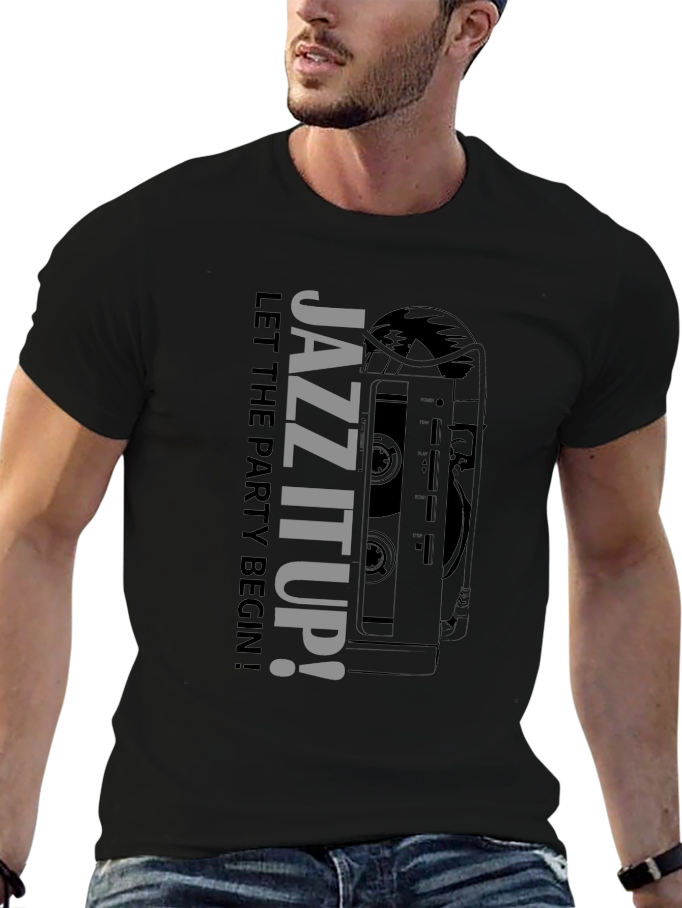 Jazz It Up! Graphic Print Crew Neck T-Shirt
