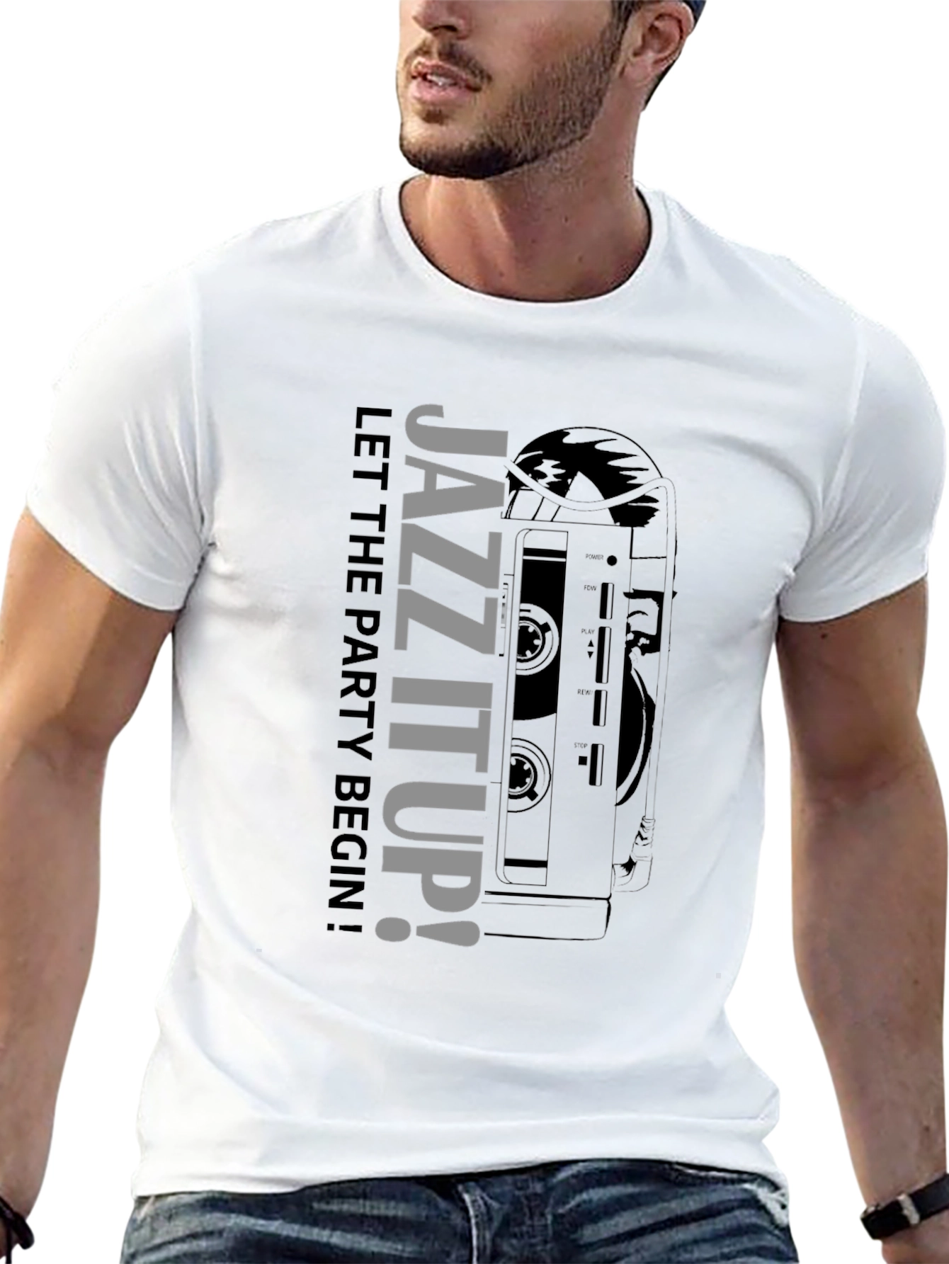 Jazz It Up! Graphic Print Crew Neck T-Shirt