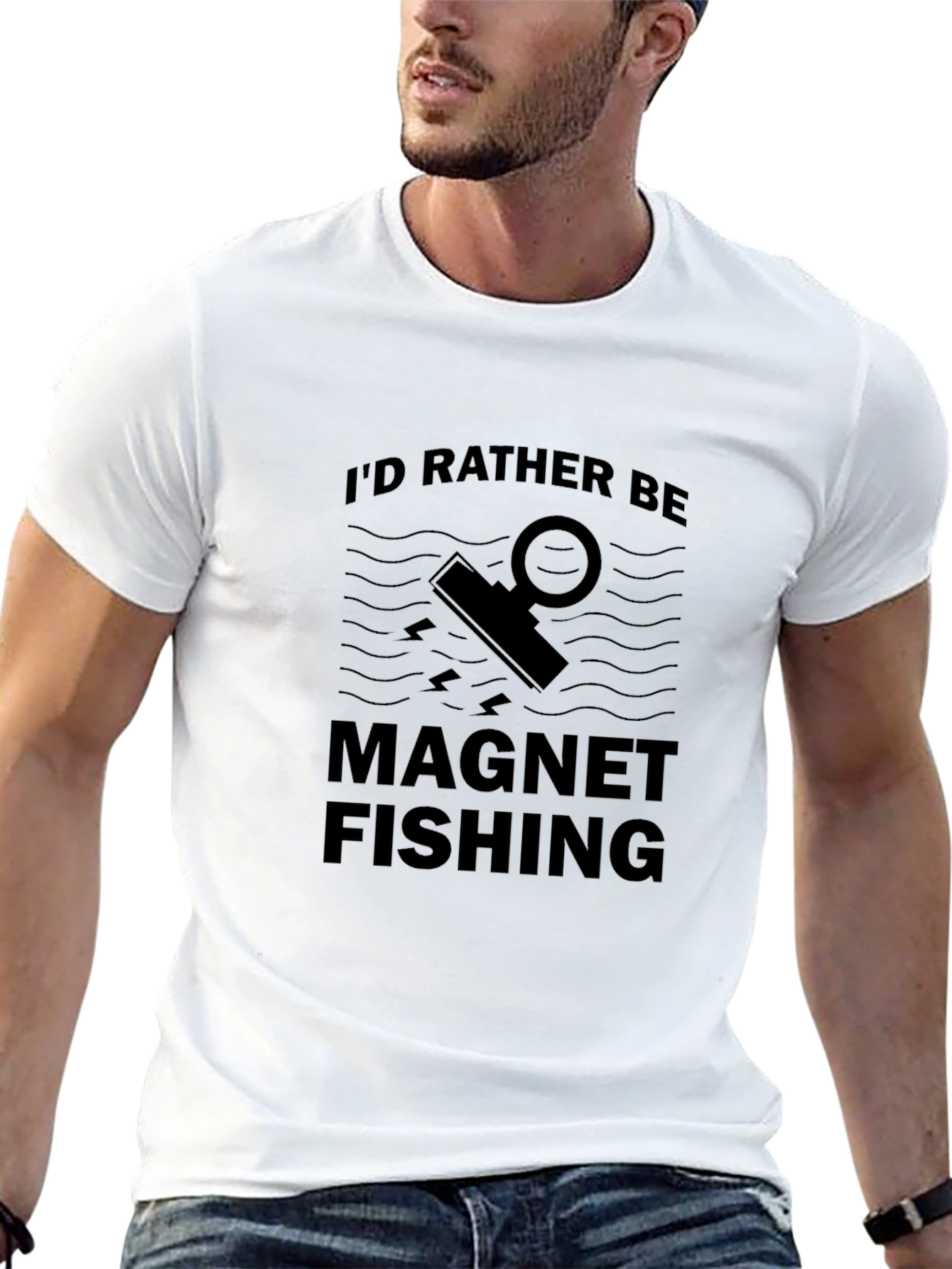 Magnet Fishing Graphic Tee - Black Cotton