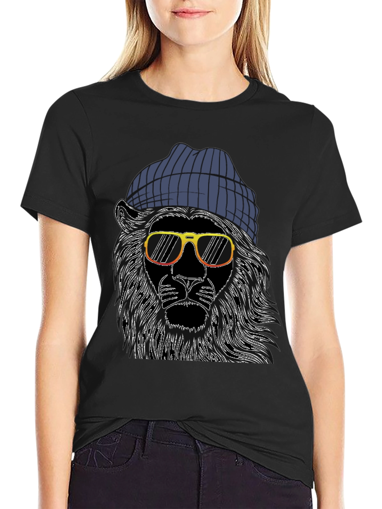Cool Lion Graphic Tee - Mens Black T-Shirt