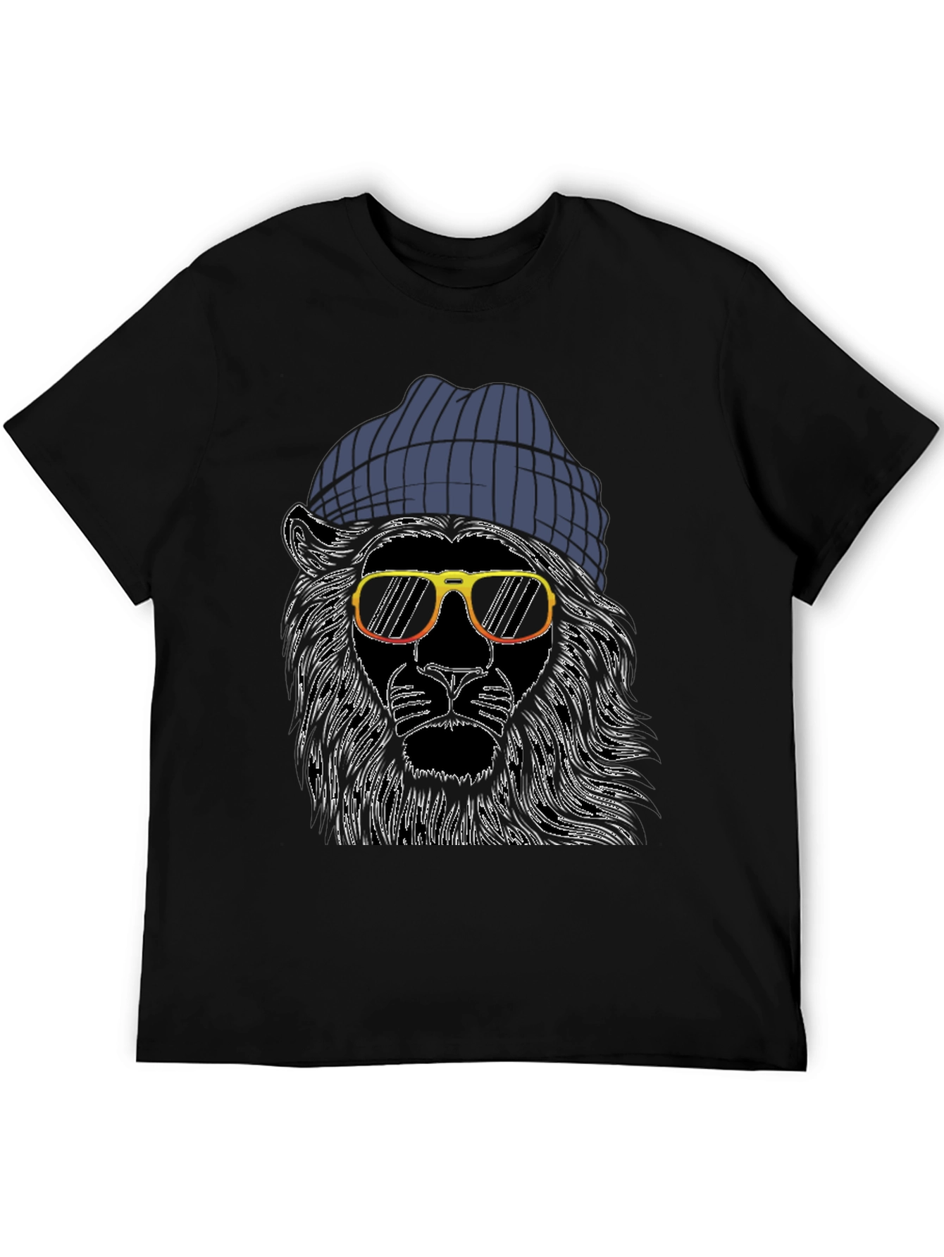 Cool Lion Graphic Tee - Mens Black T-Shirt