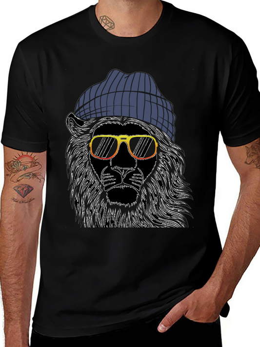 Cool Lion Graphic Tee - Mens Black T-Shirt