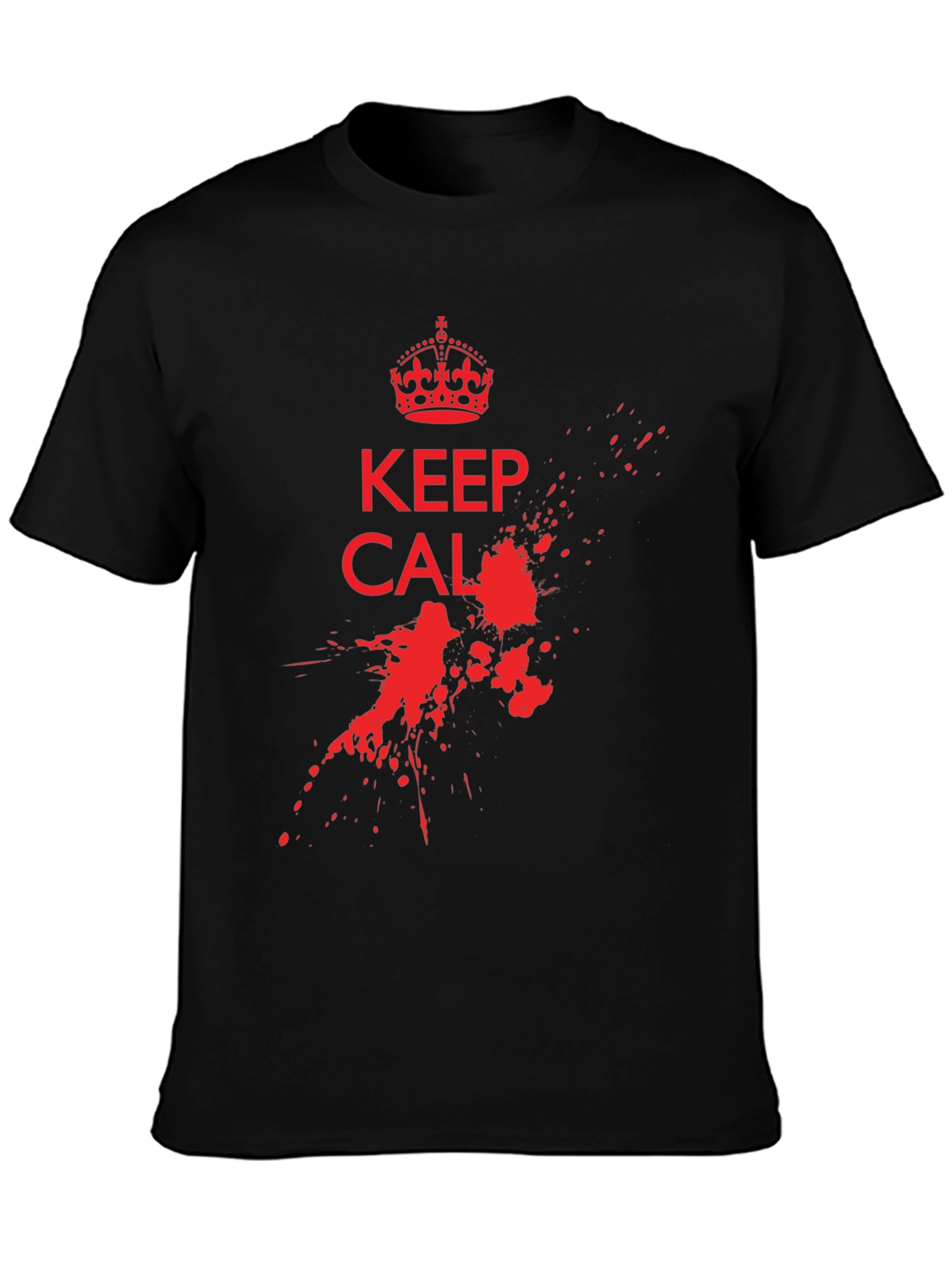 Keep Calm T-Shirt - Red Ink Splatter Graphic Tee