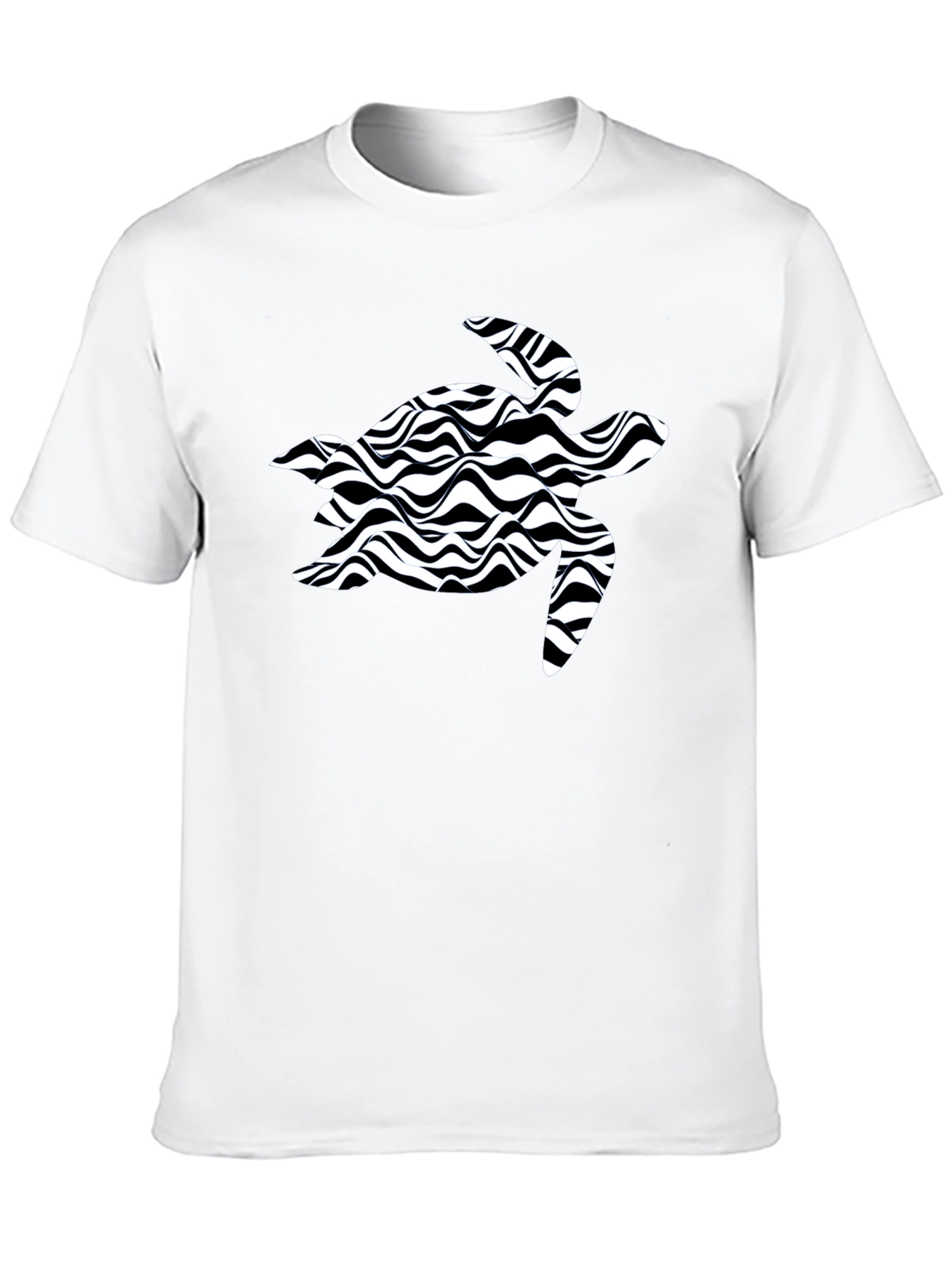 Black Turtle Wave Pattern T-Shirt
