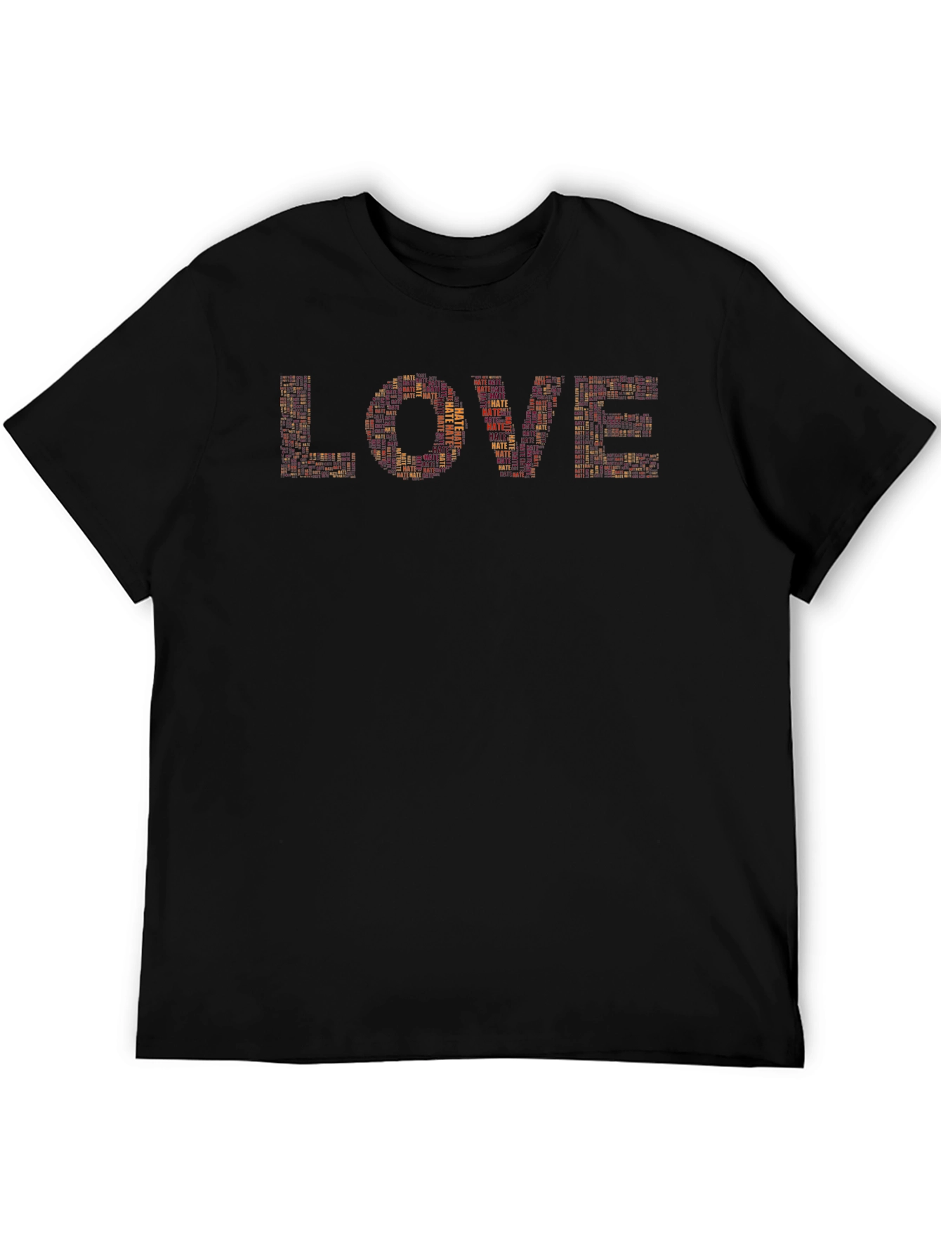 Love Hate Graphic Print Crew Neck Tee