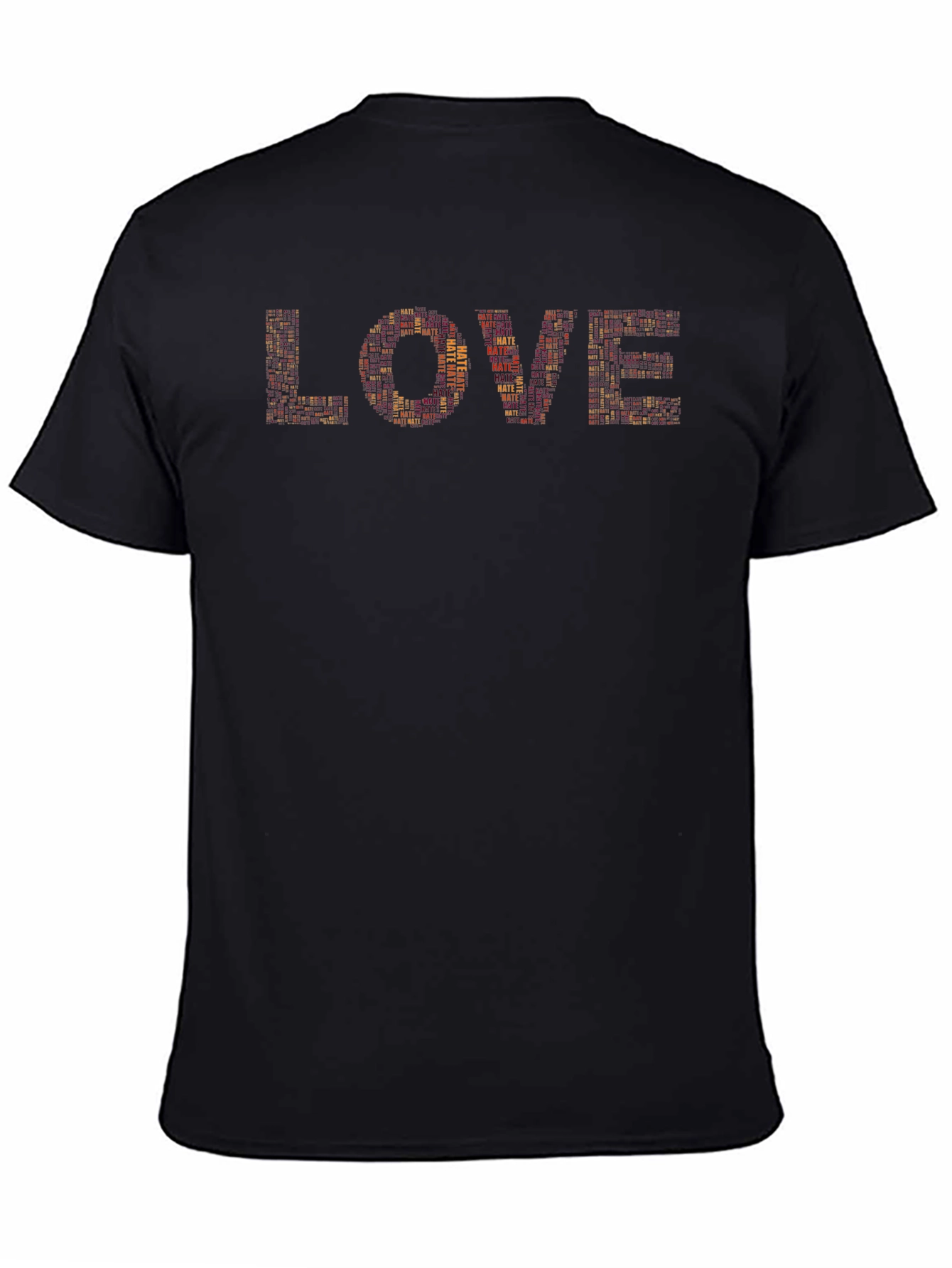 Love Hate Graphic Print Crew Neck Tee
