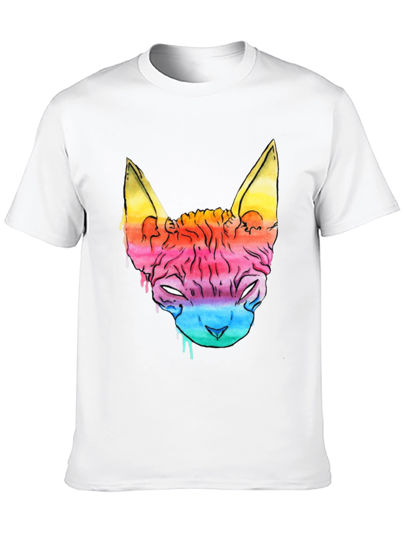 Rainbow Cat Graphic Tee - Mens Black T-Shirt