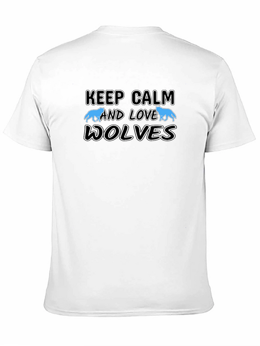 Keep Calm and Love Wolves Black T-Shirt