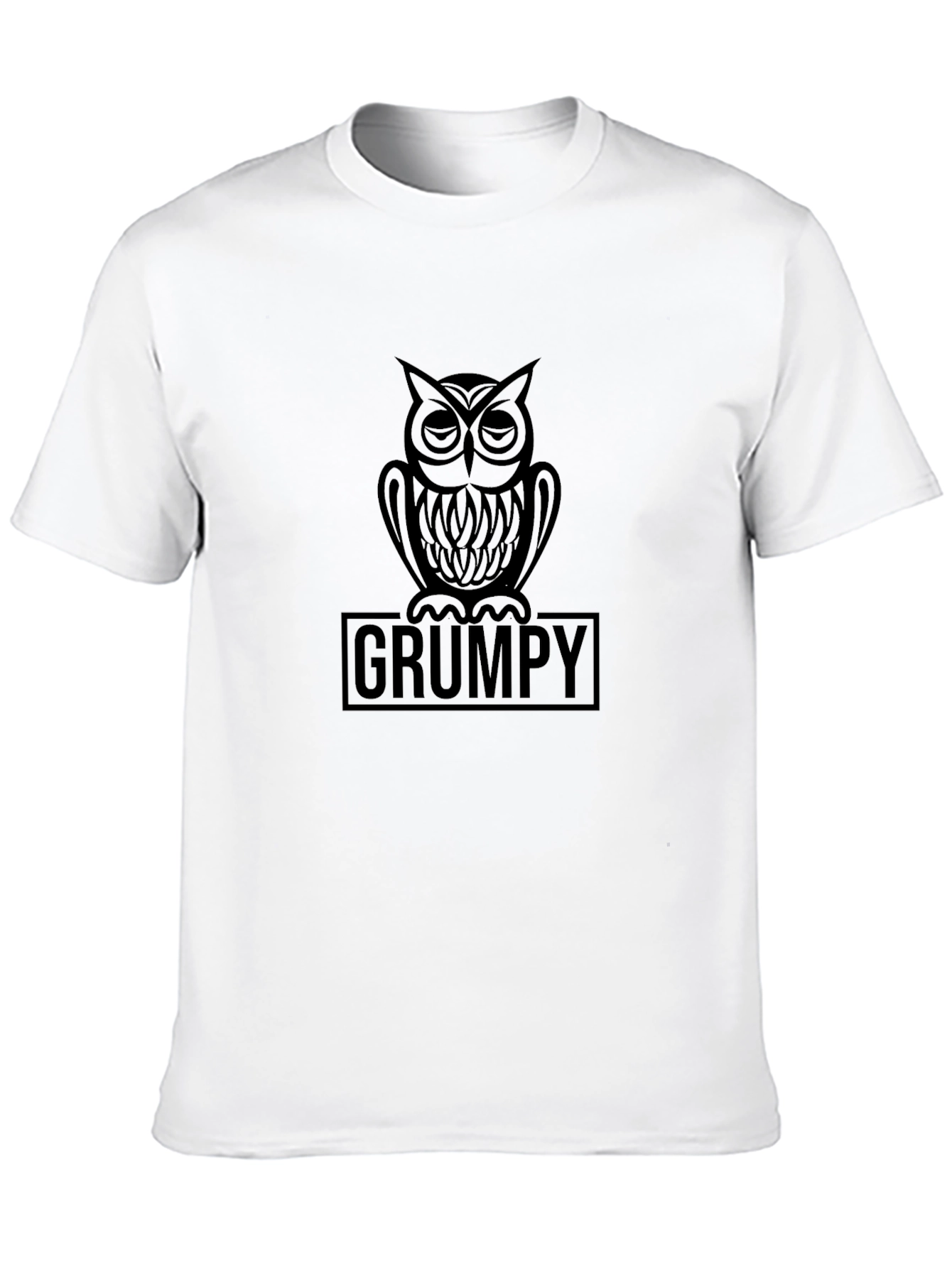 Grumpy Owl Graphic T-Shirt - Mens Black Tee