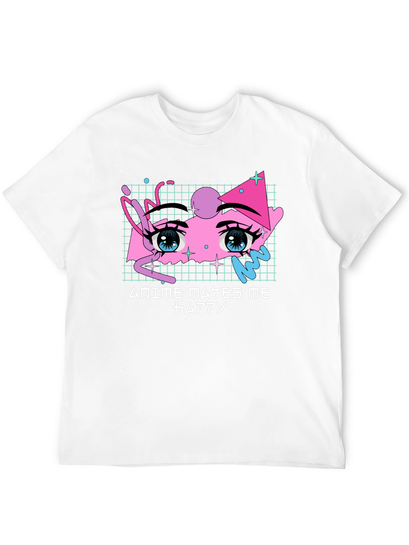 Anime Eyes T-Shirt Vaporwave Aesthetic Black