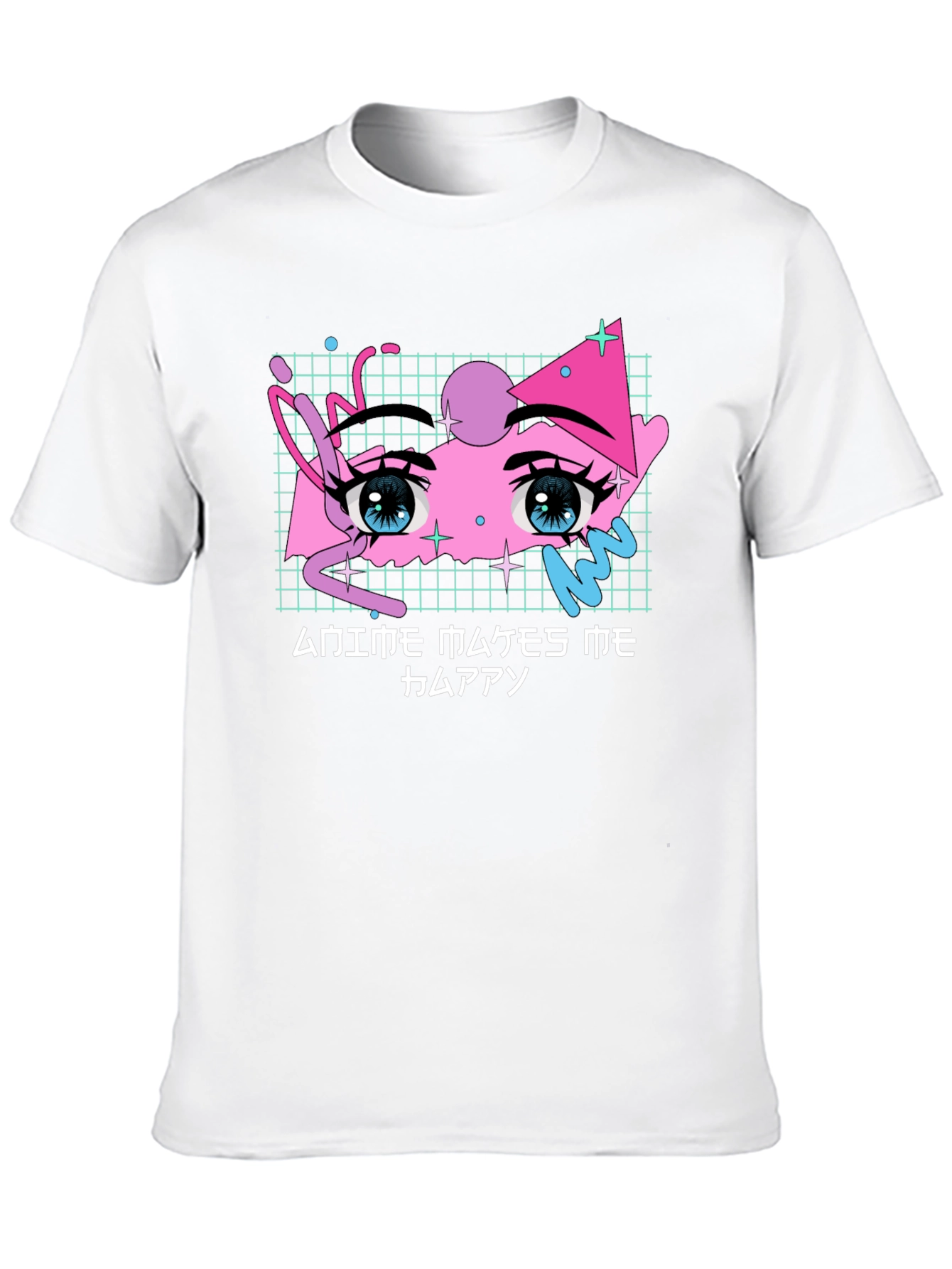 Anime Eyes T-Shirt Vaporwave Aesthetic Black