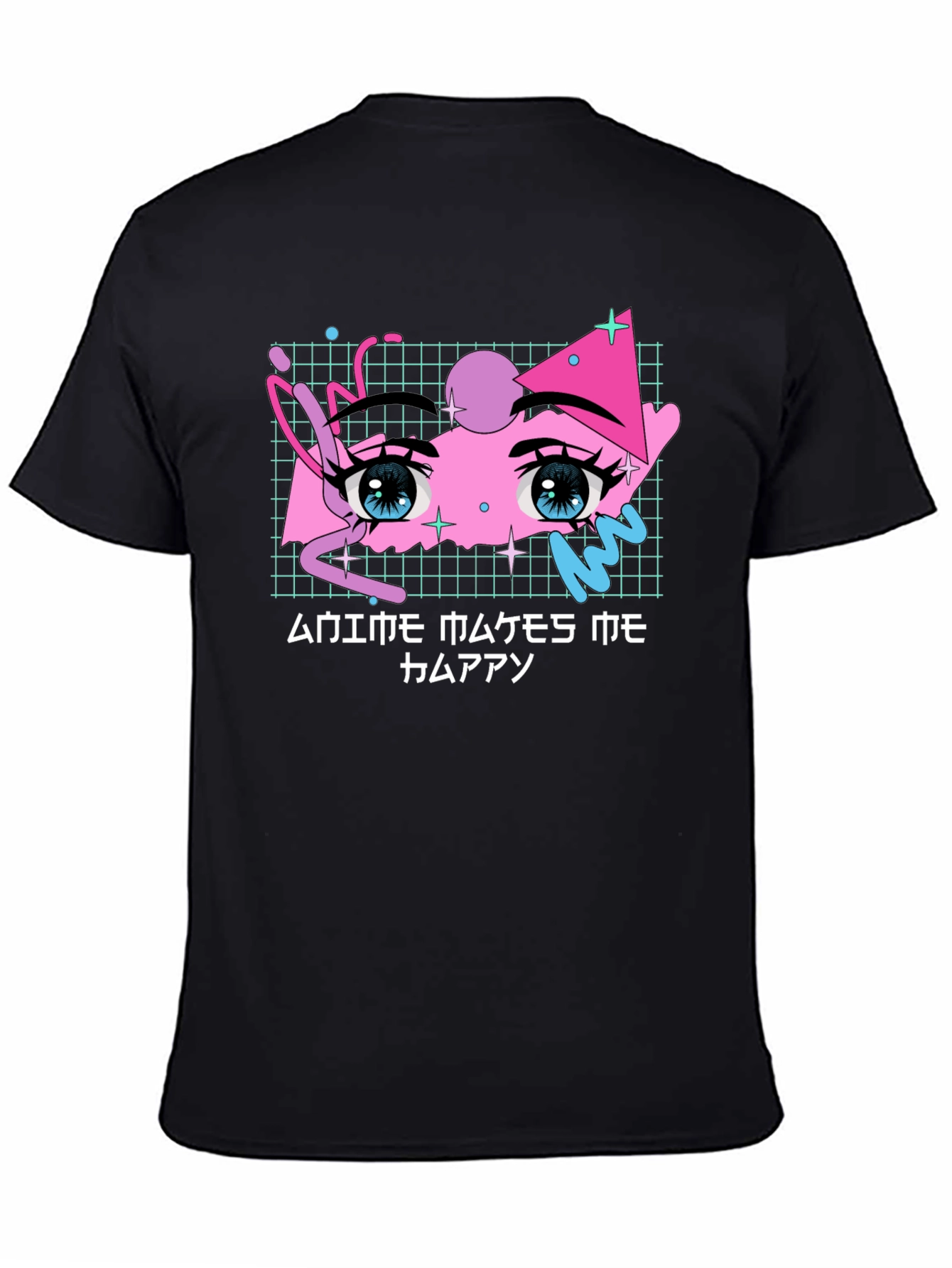 Anime Eyes T-Shirt Vaporwave Aesthetic Black