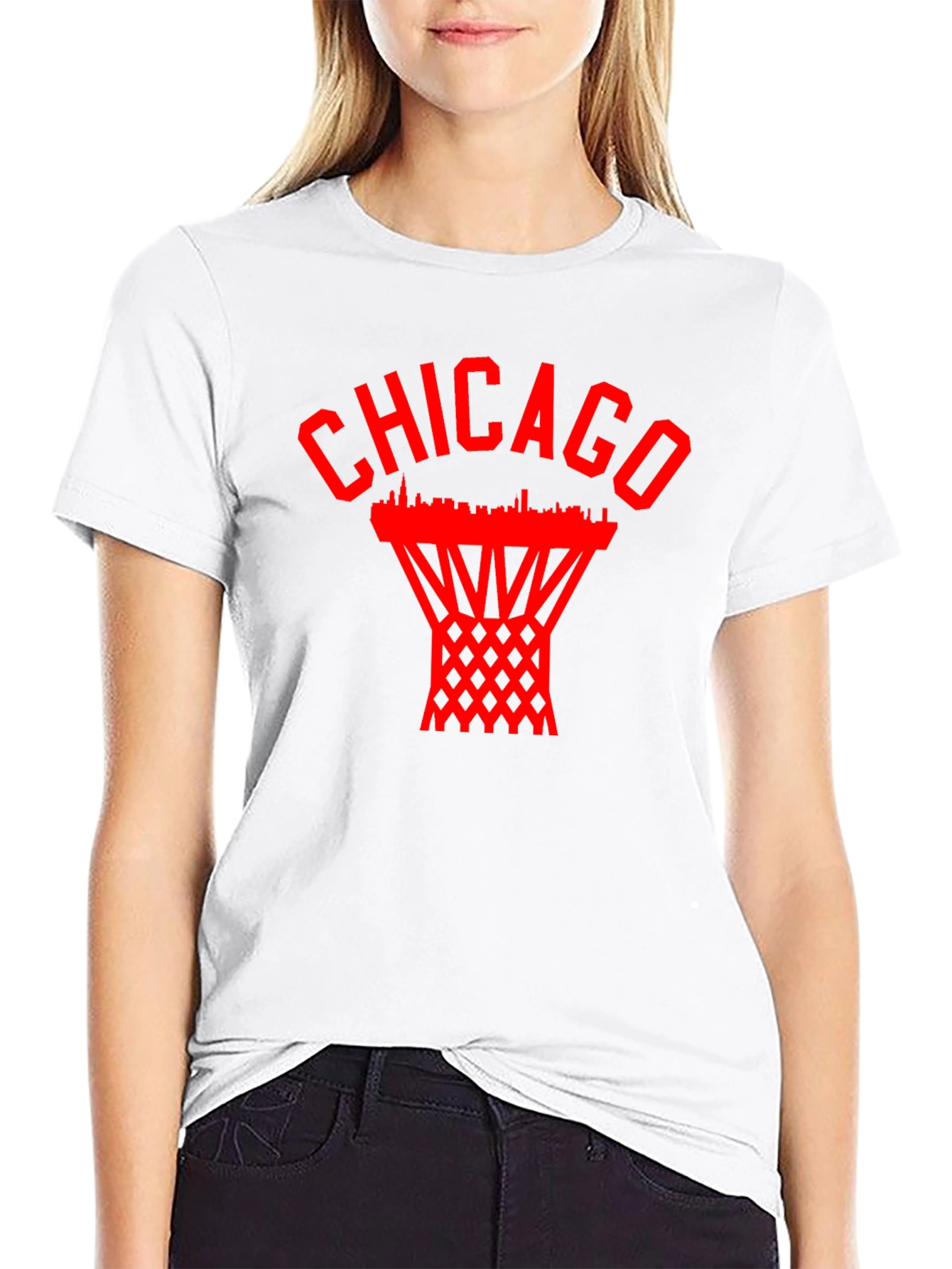 Chicago Basketball Graphic Tee - City Skyline Design