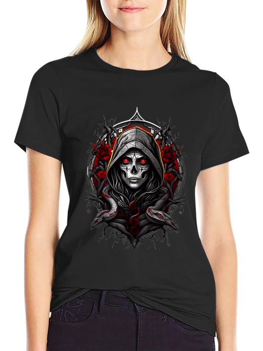 Grim Reaper Snake Roses Graphic Tee