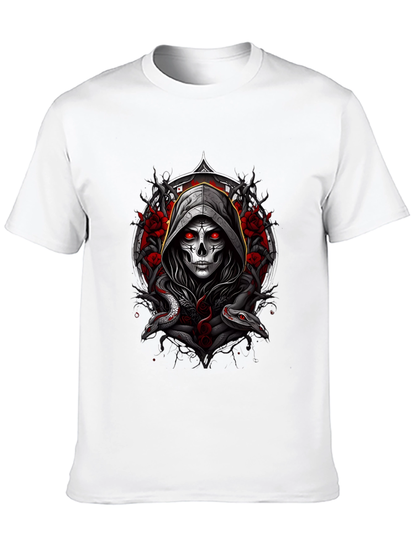 Grim Reaper Snake Roses Graphic Tee