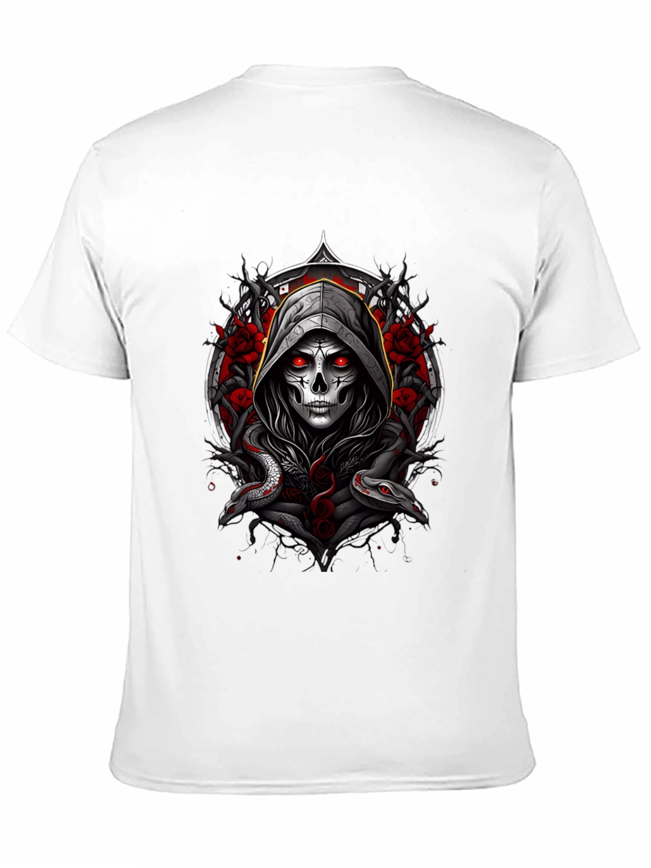 Grim Reaper Snake Roses Graphic Tee