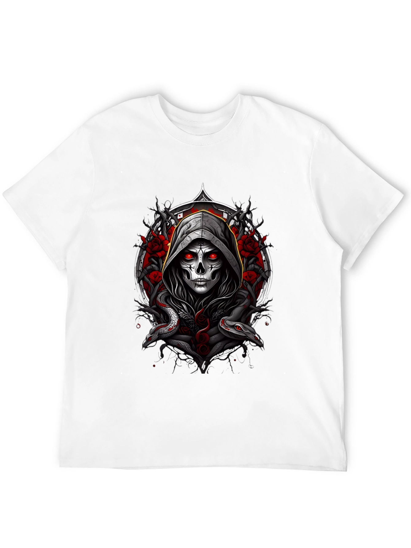 Grim Reaper Snake Roses Graphic Tee