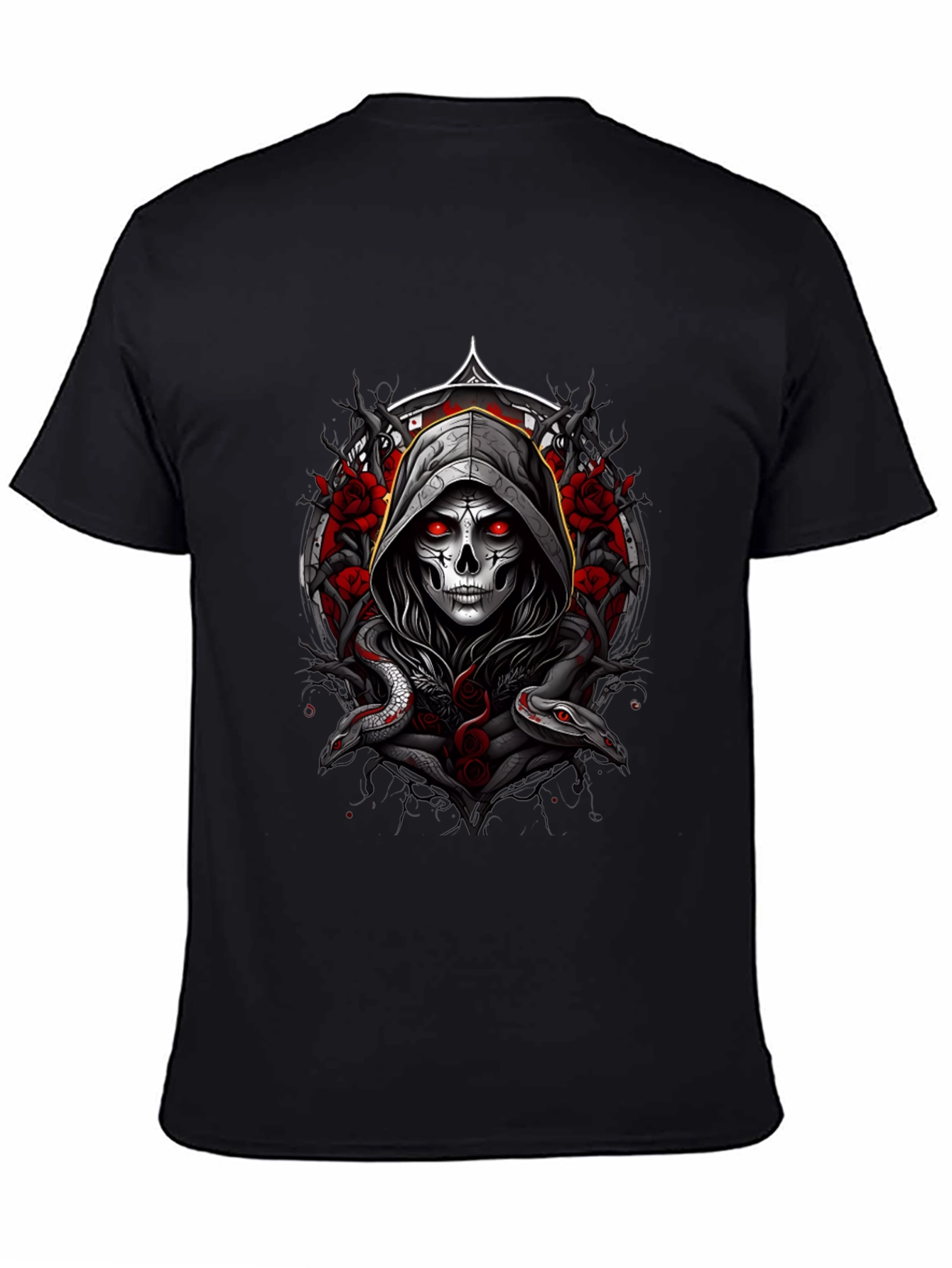 Grim Reaper Snake Roses Graphic Tee