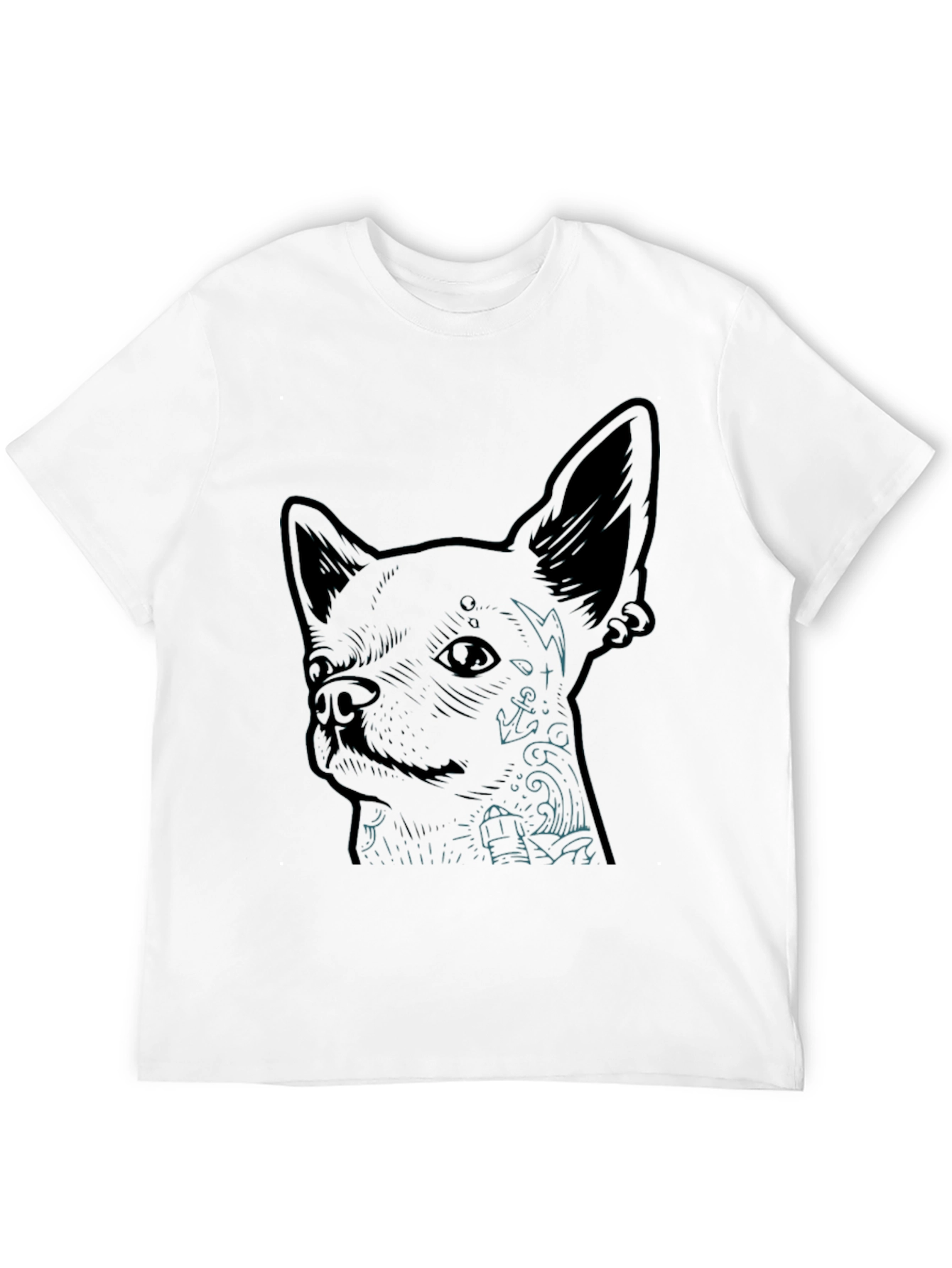 Chihuahua Tattoo Graphic Print T-Shirt
