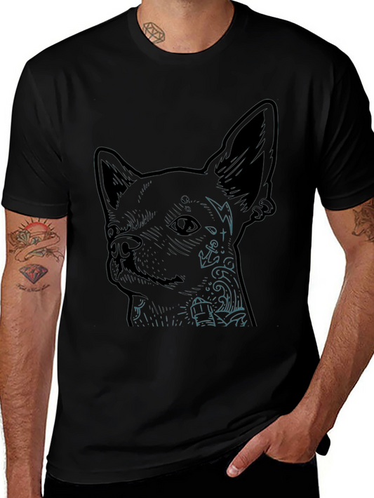 Chihuahua Tattoo Graphic Print T-Shirt
