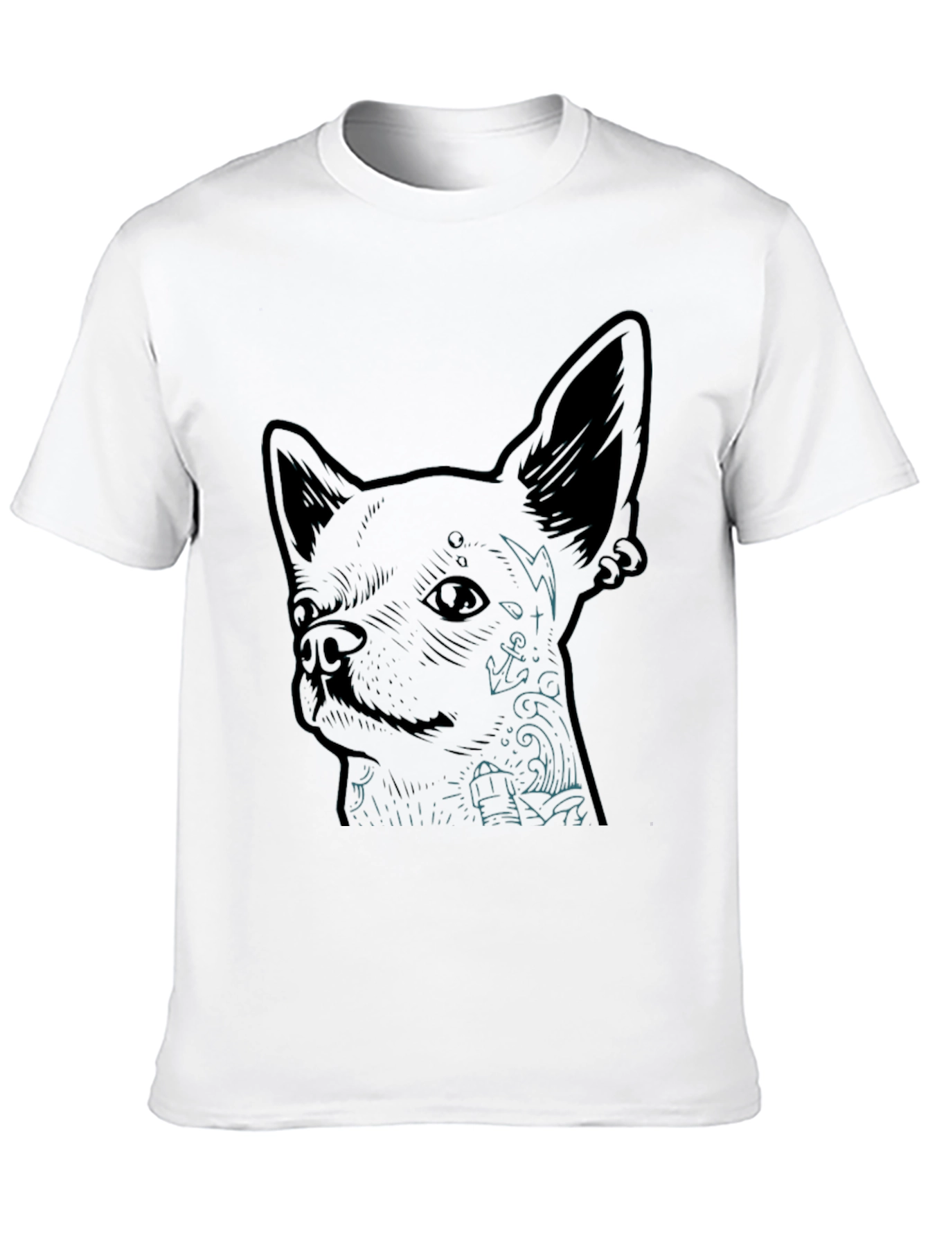 Chihuahua Tattoo Graphic Print T-Shirt