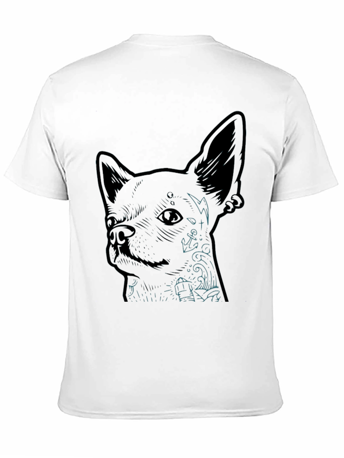 Chihuahua Tattoo Graphic Print T-Shirt