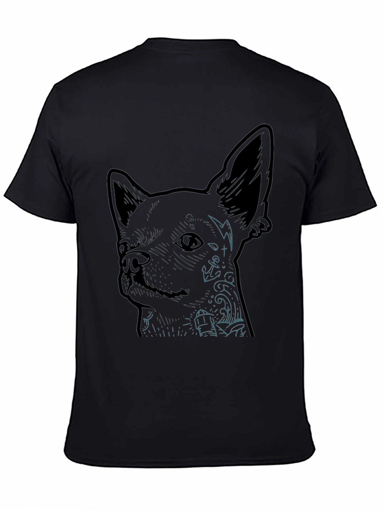 Chihuahua Tattoo Graphic Print T-Shirt