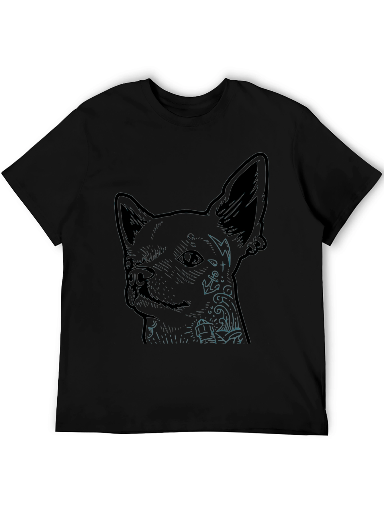 Chihuahua Tattoo Graphic Print T-Shirt