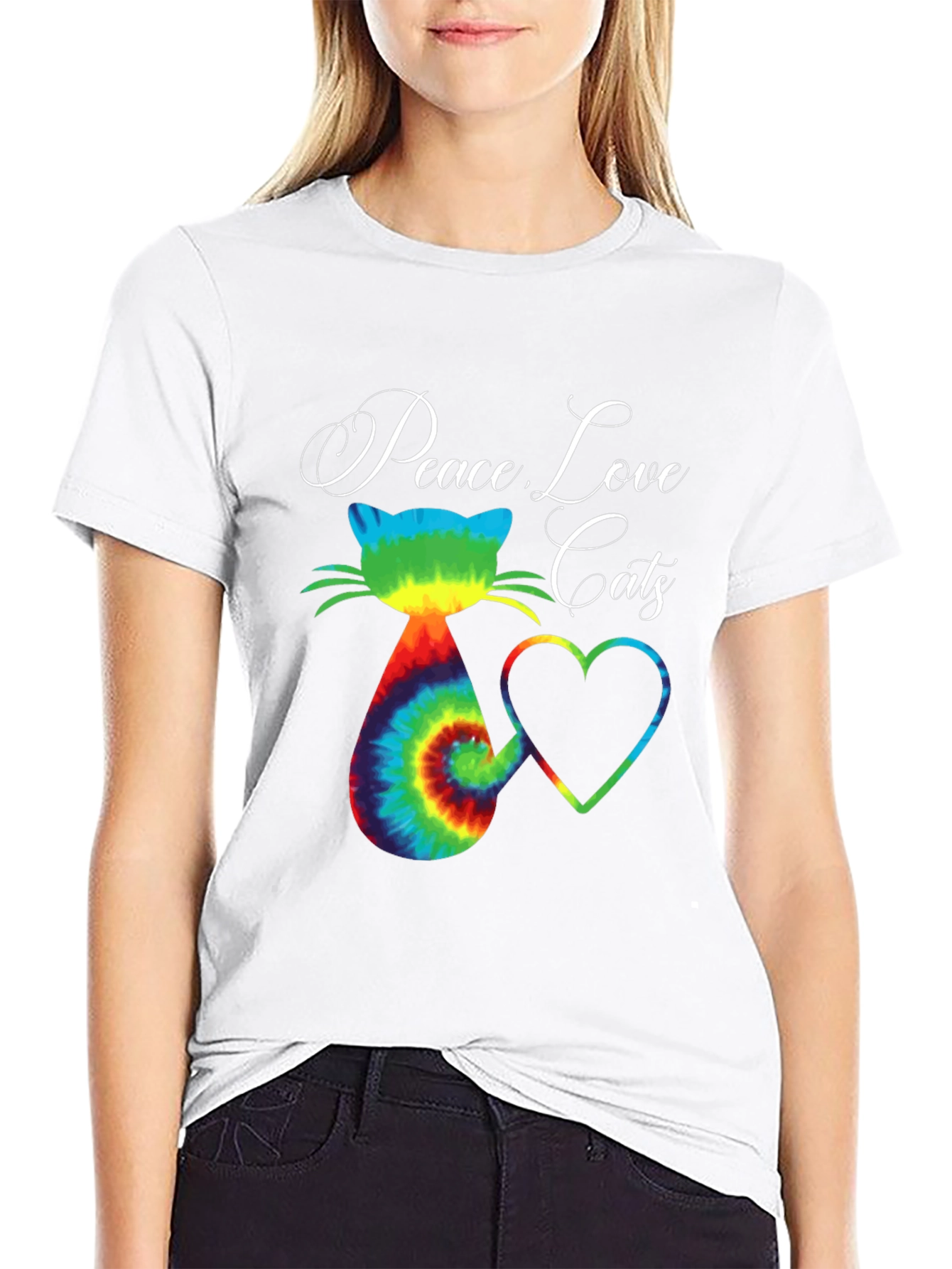 Peace Love Cats Graphic T-Shirt