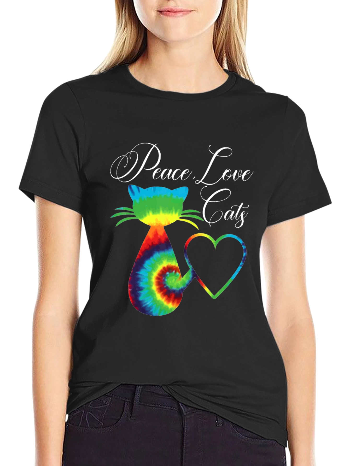 Peace Love Cats Graphic T-Shirt