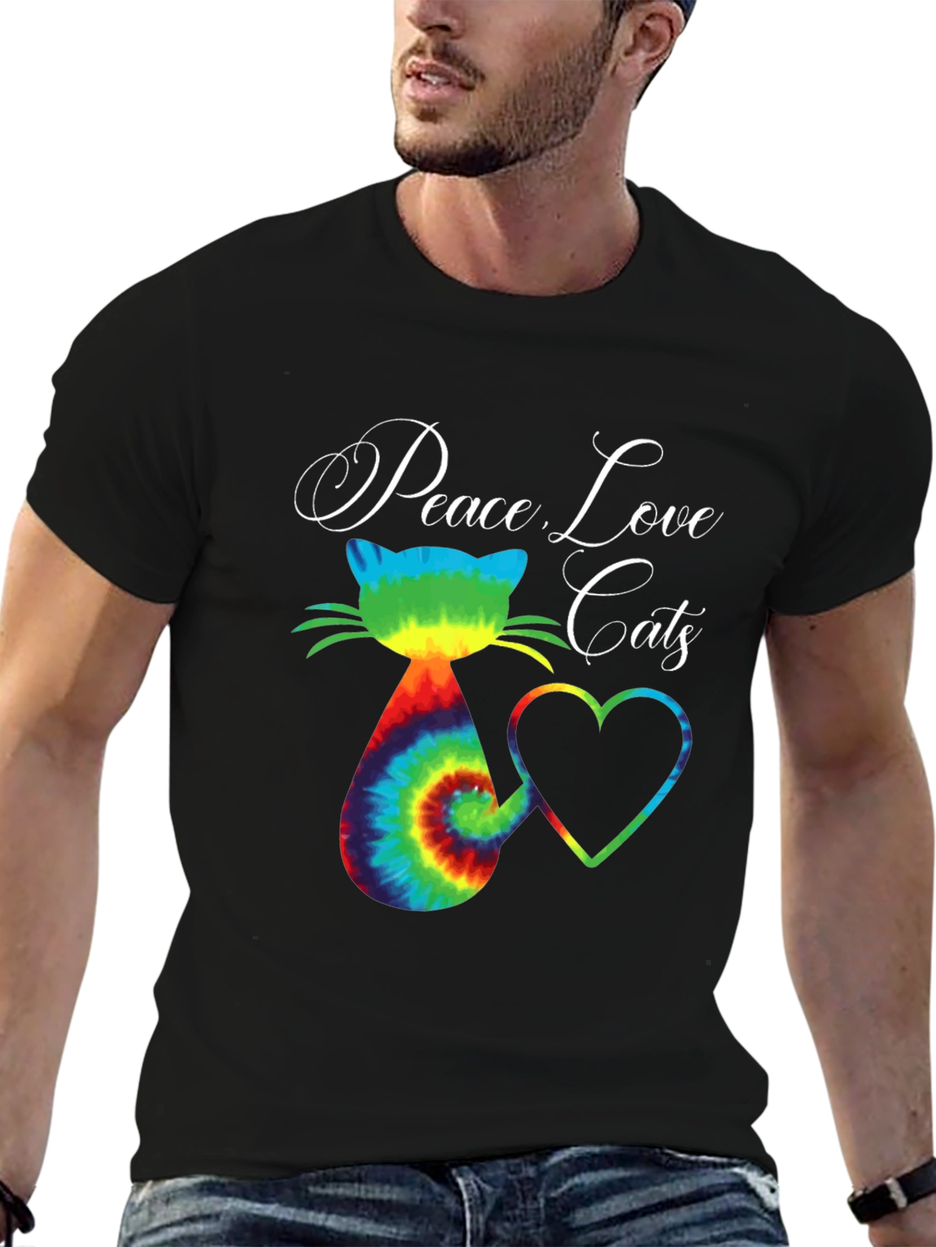 Peace Love Cats Graphic T-Shirt