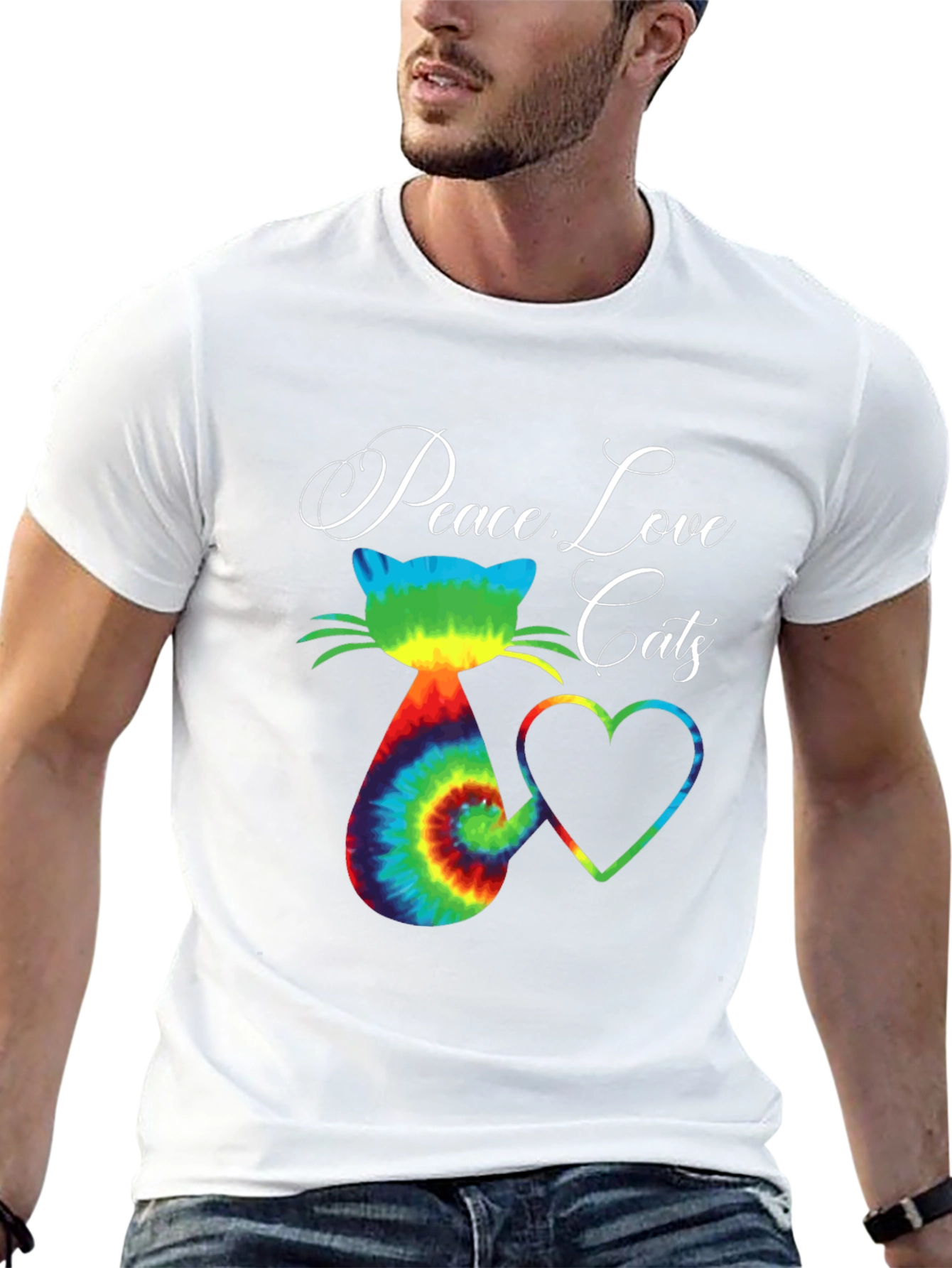 Peace Love Cats Graphic T-Shirt