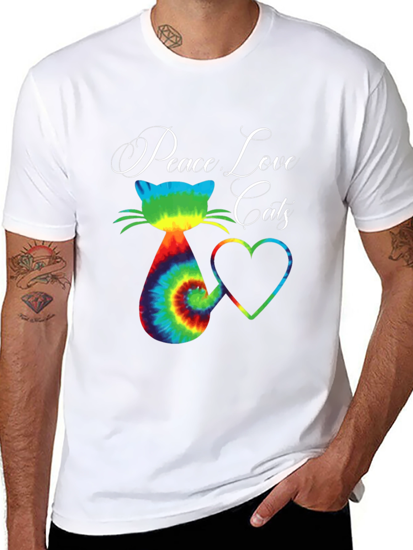 Peace Love Cats Graphic T-Shirt