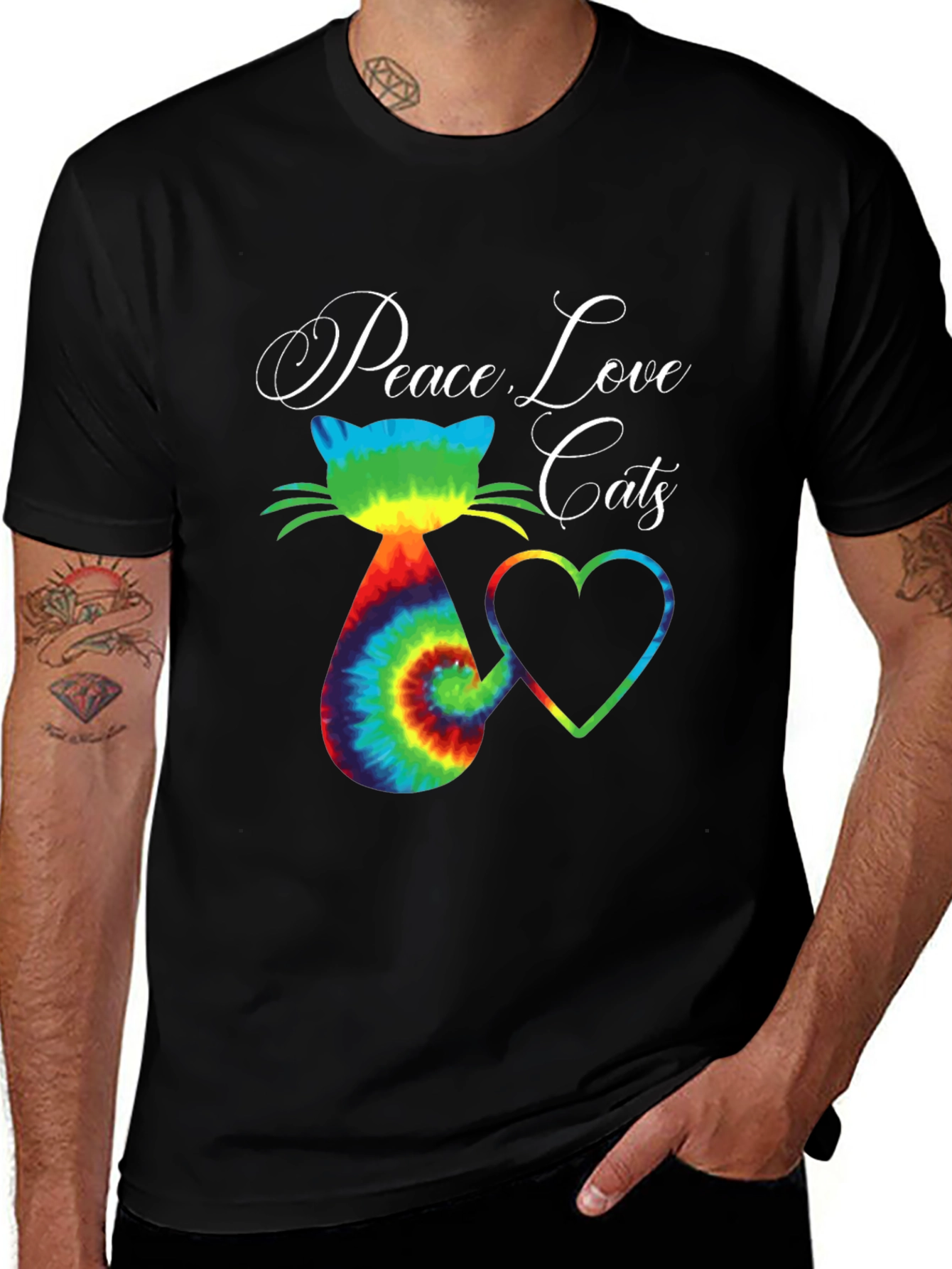 Peace Love Cats Graphic T-Shirt