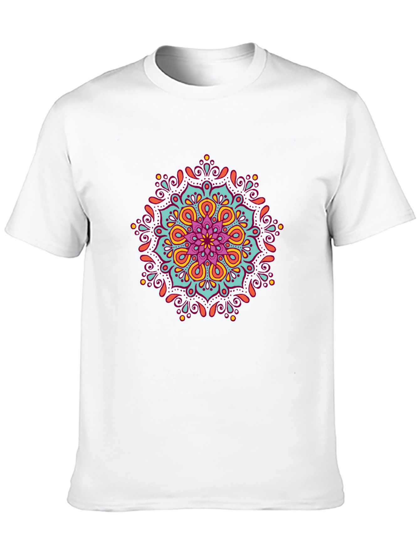 Mandala Print Black T-Shirt - Artistic Casual Wear