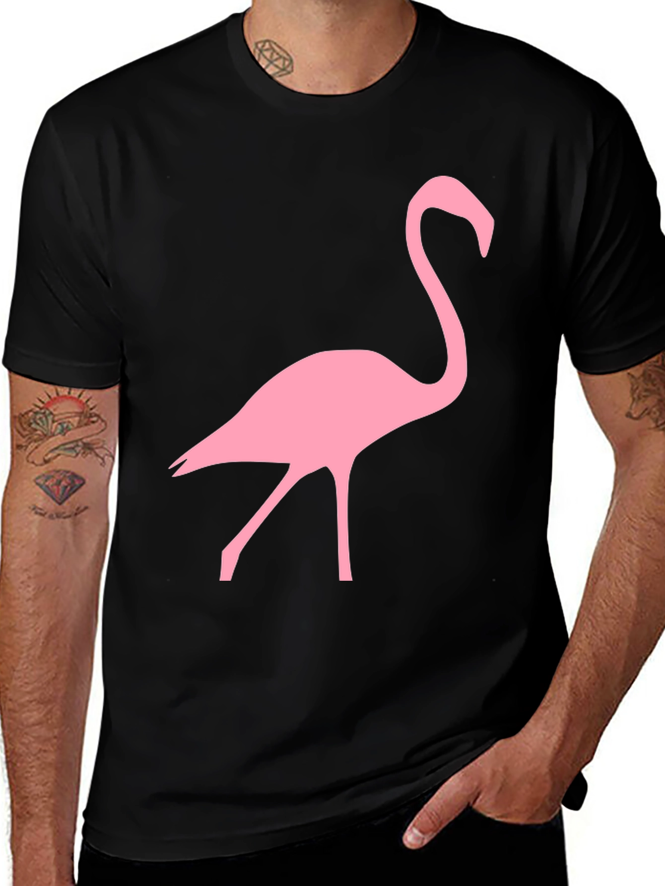 Flamingo Graphic Black T-Shirt