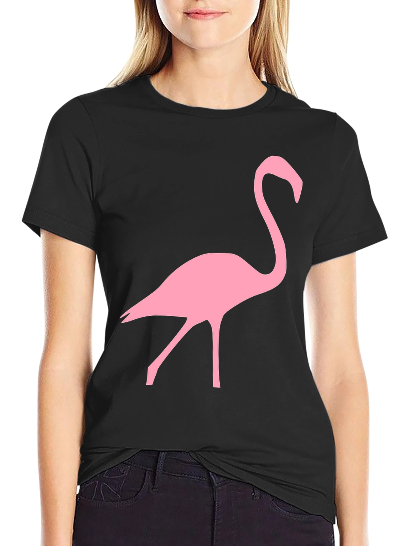 Flamingo Graphic Black T-Shirt