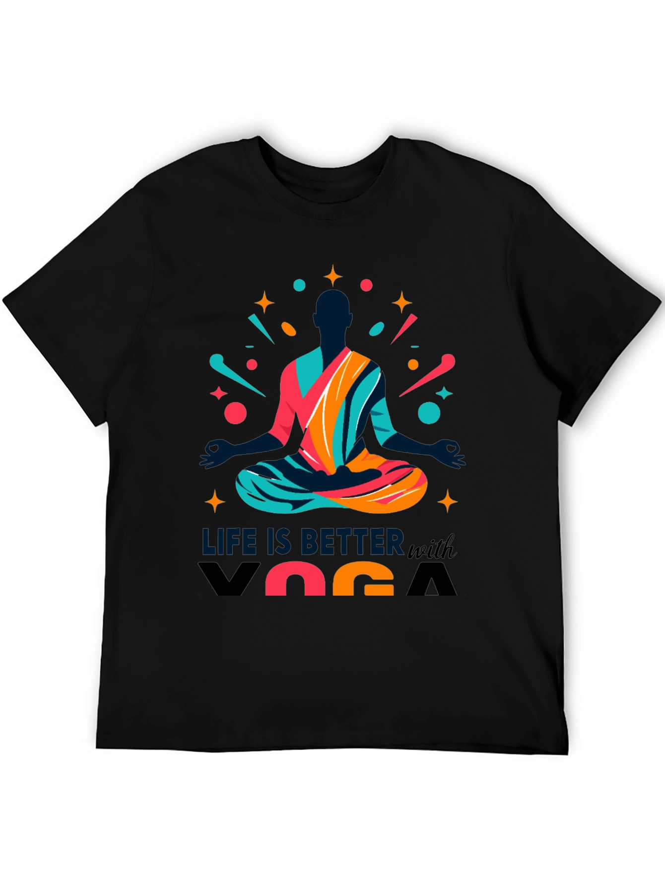 Life is Better with Yoga Mens Graphic Tee