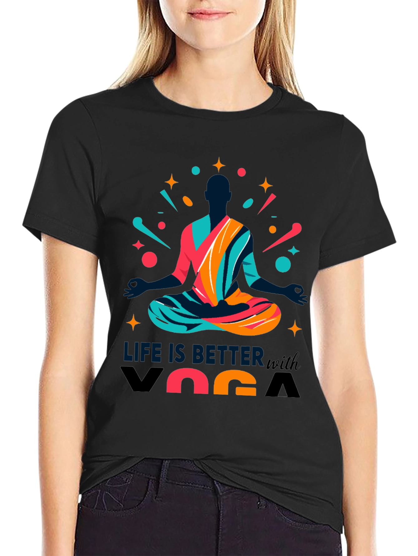 Life is Better with Yoga Mens Graphic Tee
