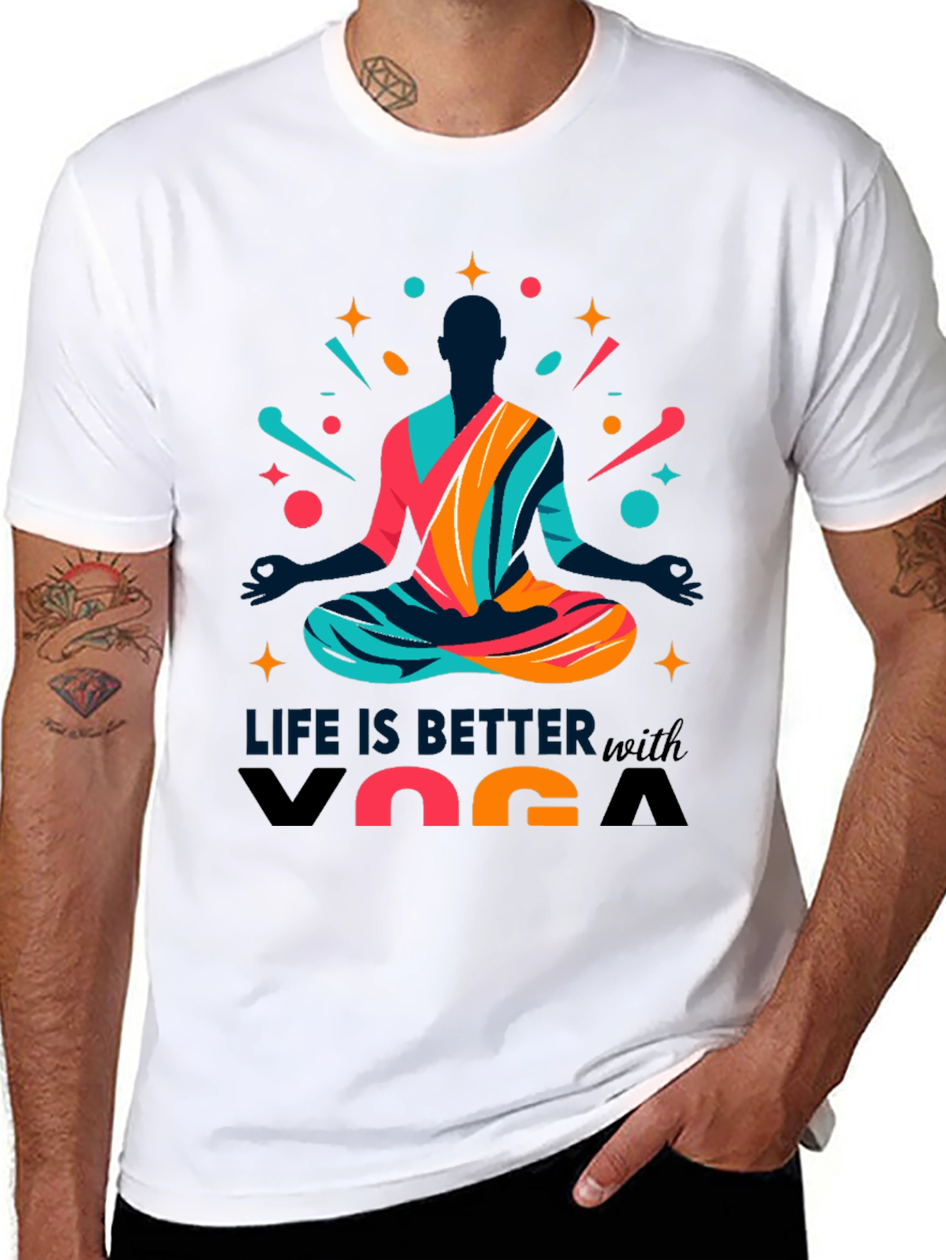 Life is Better with Yoga Mens Graphic Tee
