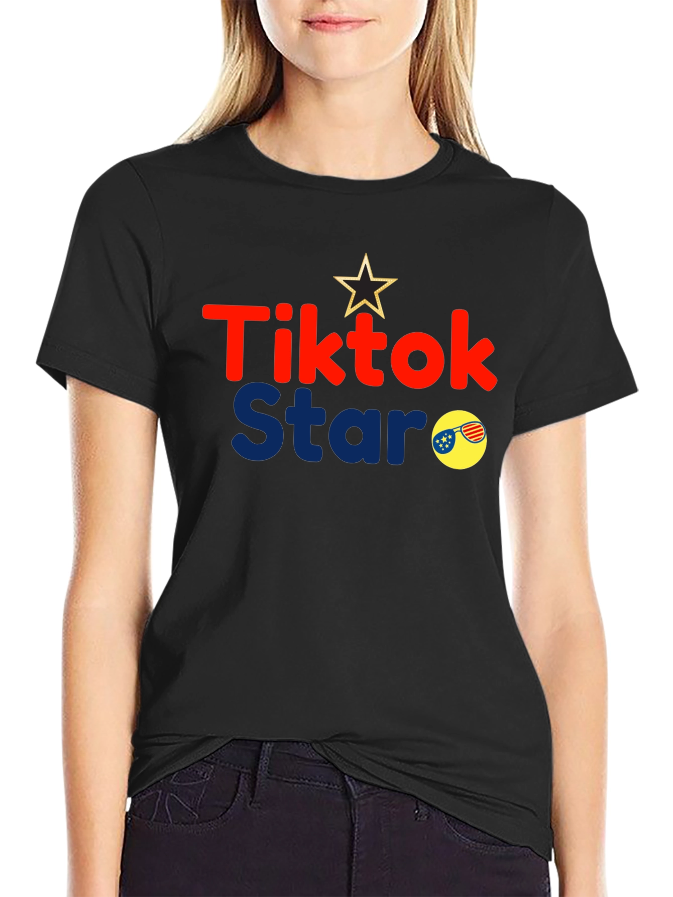 Tiktok Star Black Graphic Tee