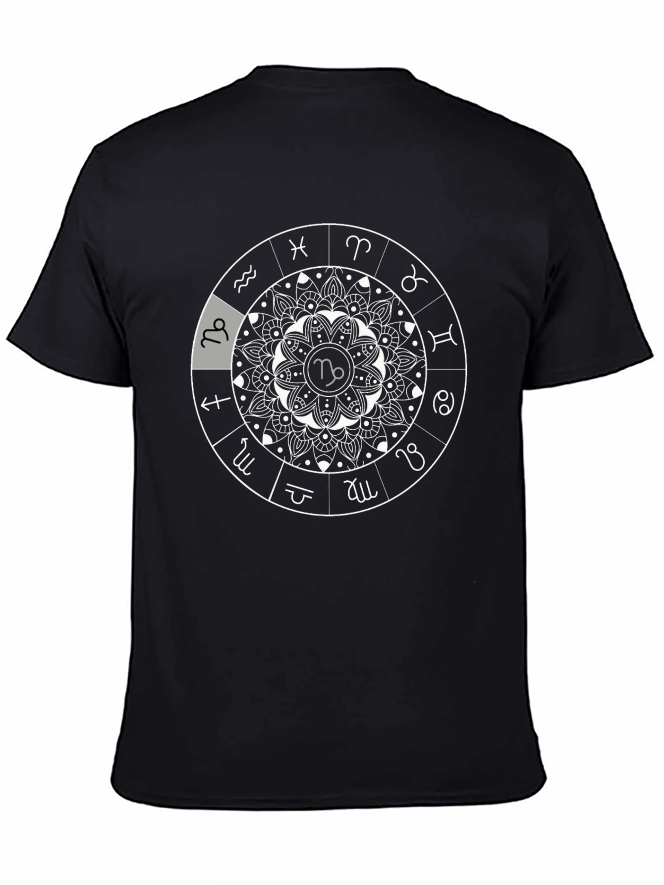 Zodiac Mandala T-Shirt - Capricorn Symbol