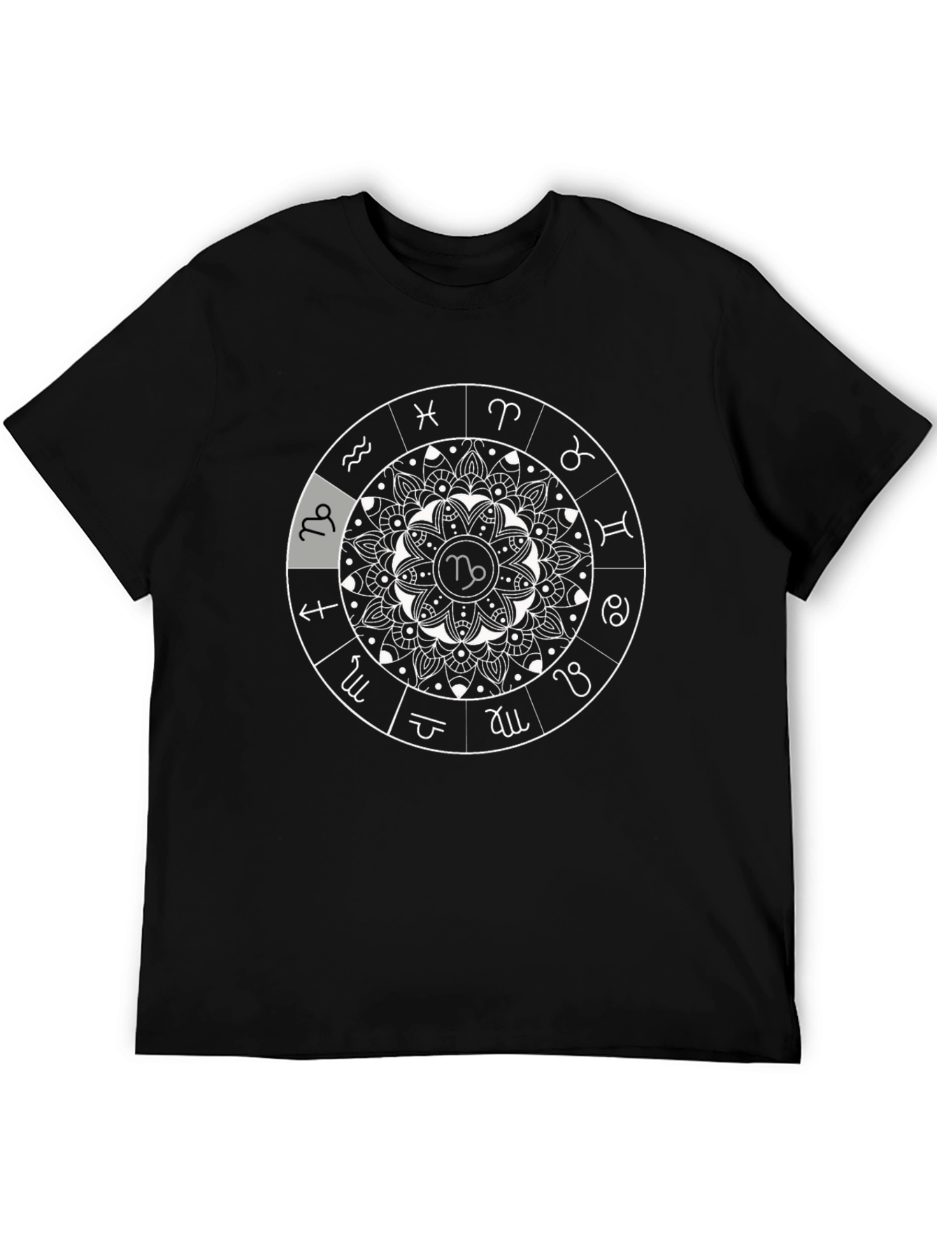 Zodiac Mandala T-Shirt - Capricorn Symbol
